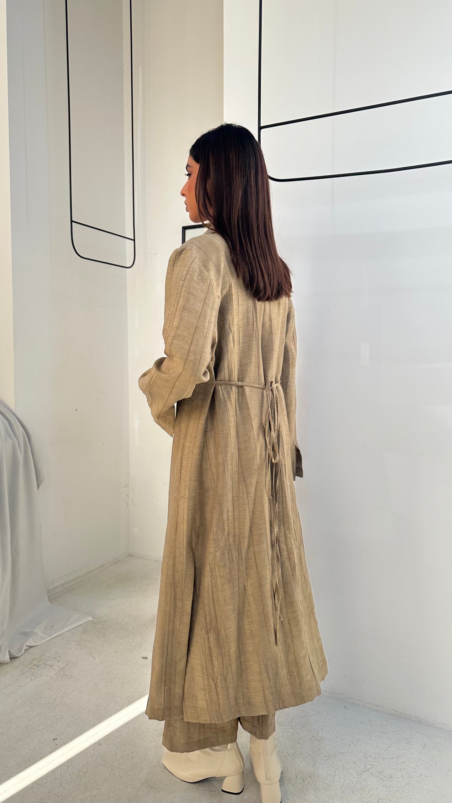 Beige Buttoned Set