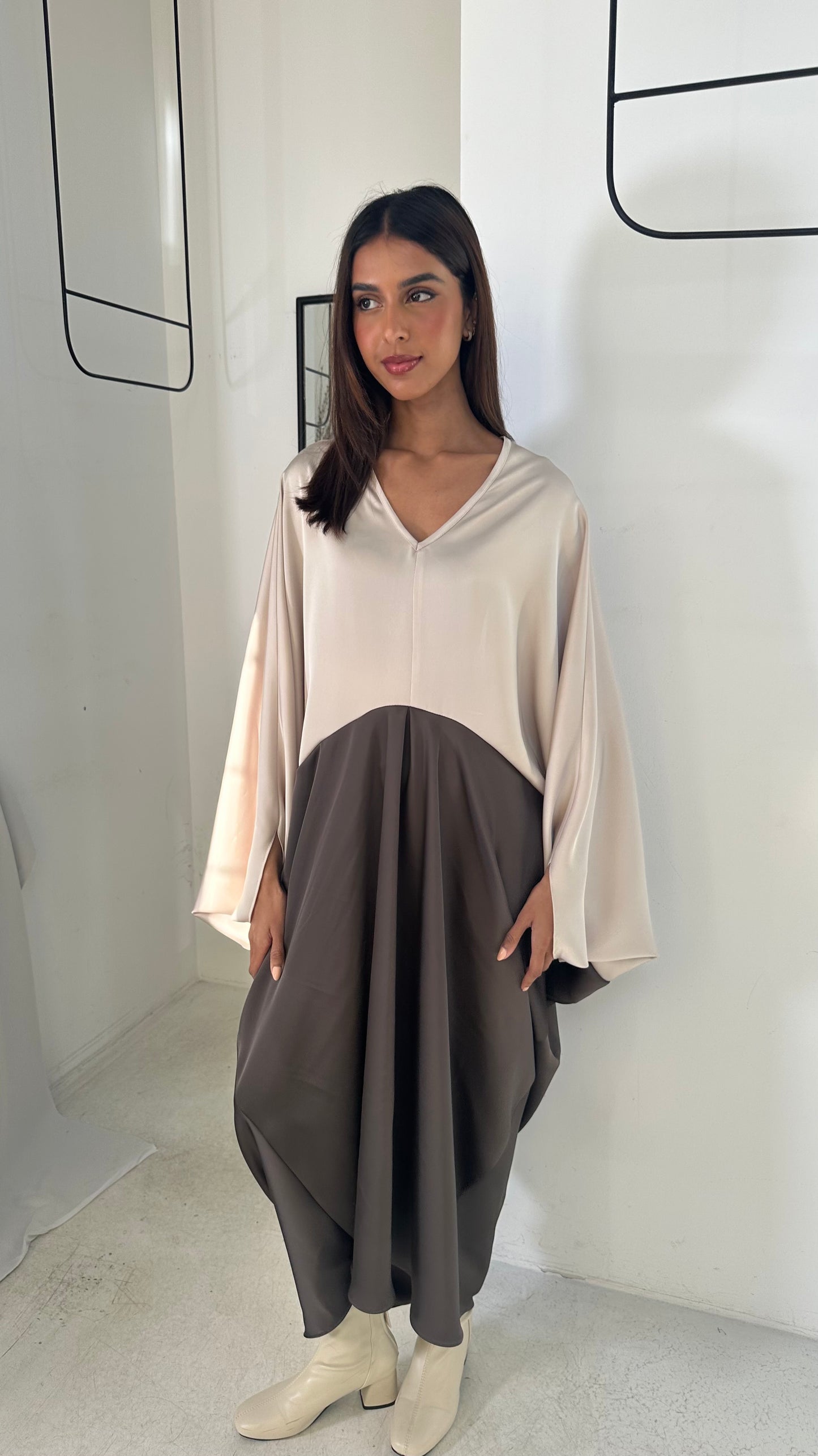 Silk Bicolor Dress