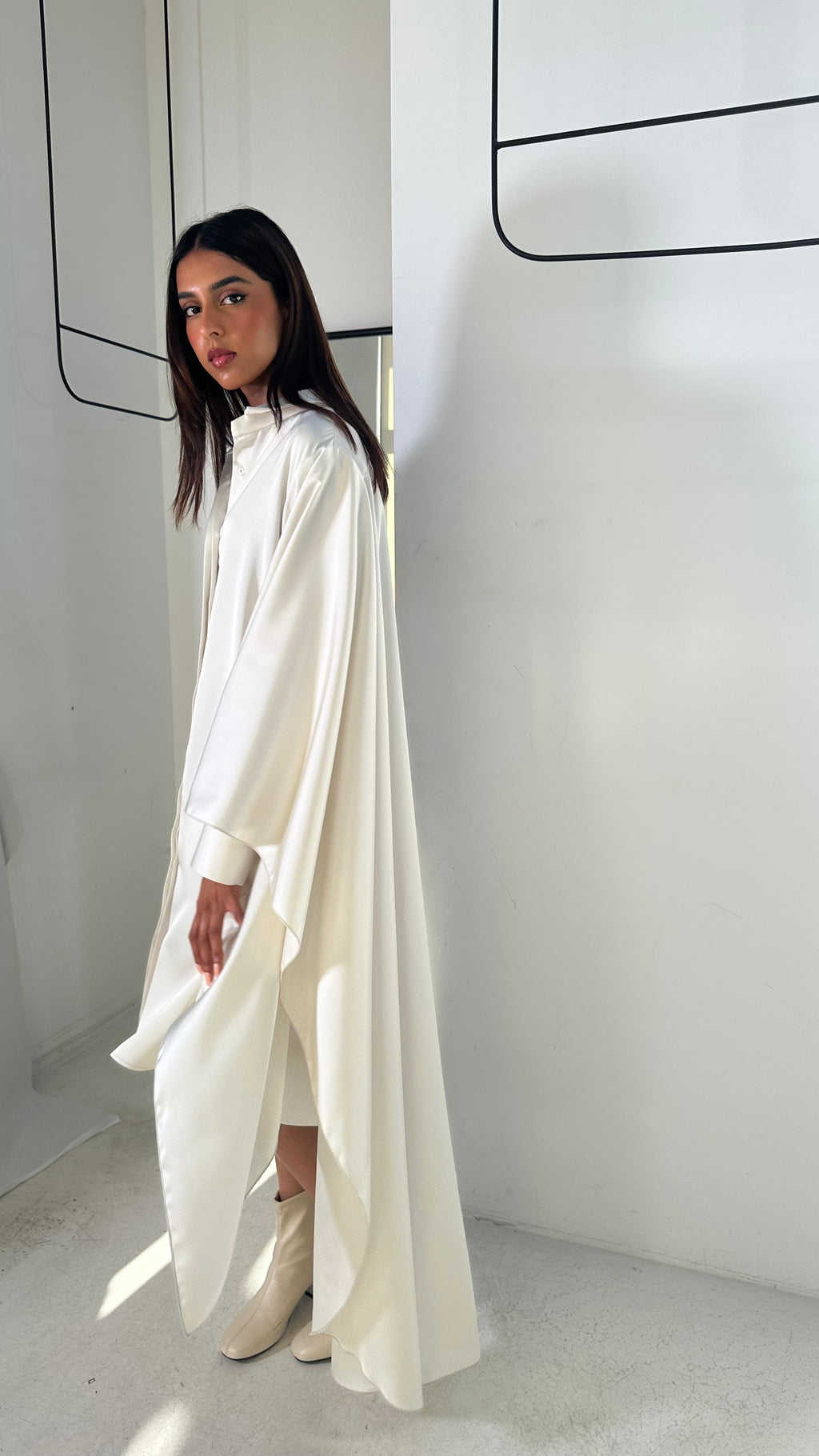 Silk High-Low Shirt Dress