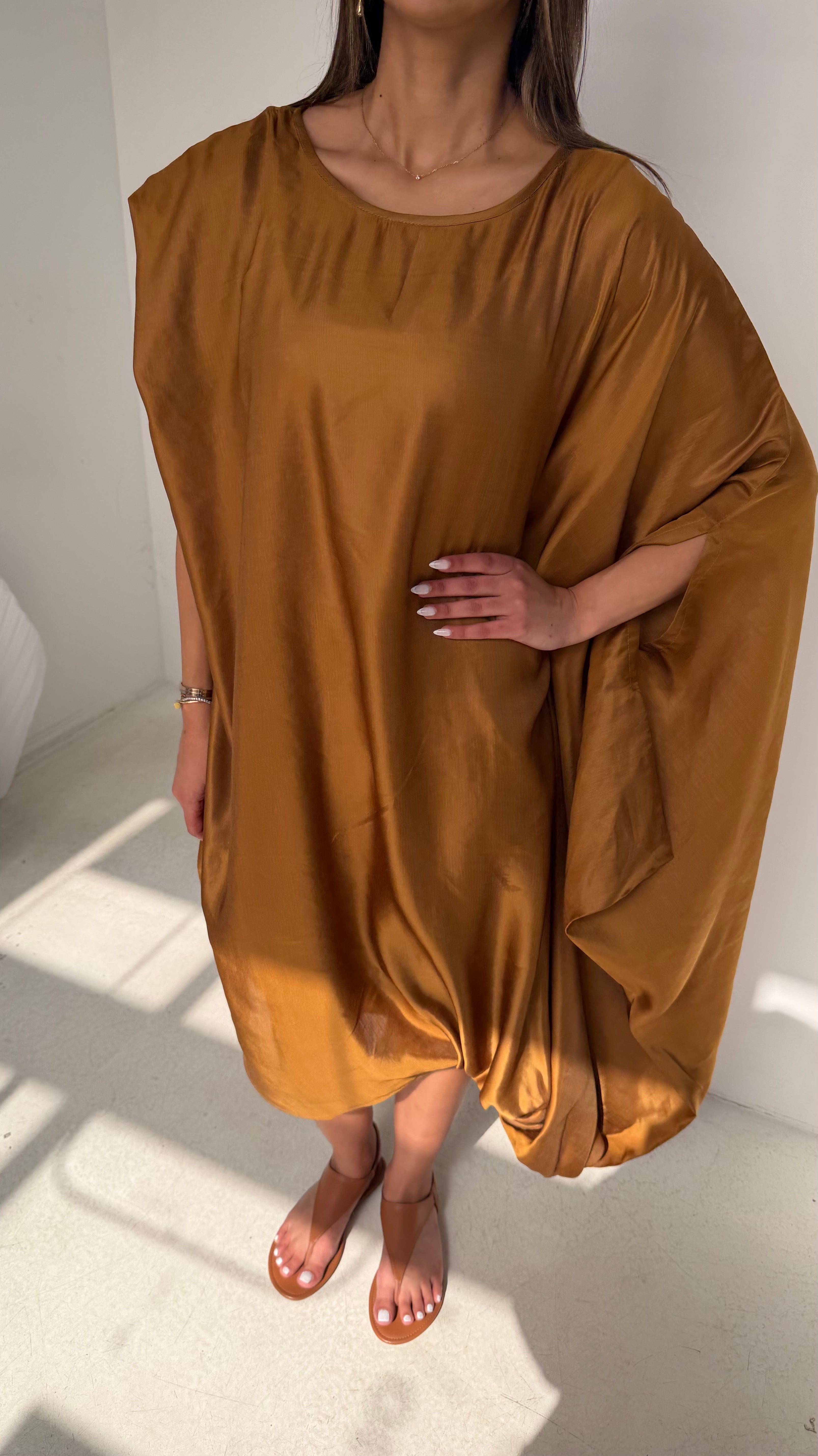 Terracotta Draped Dress