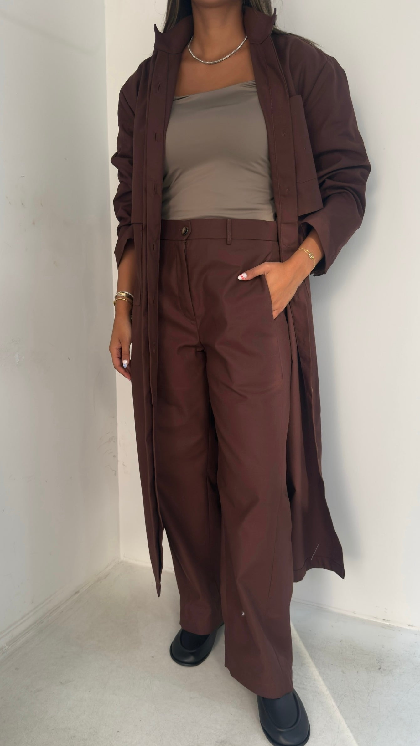 Maroon Trench Set