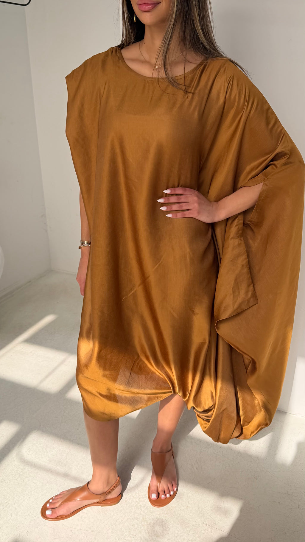 Terracotta Draped Dress