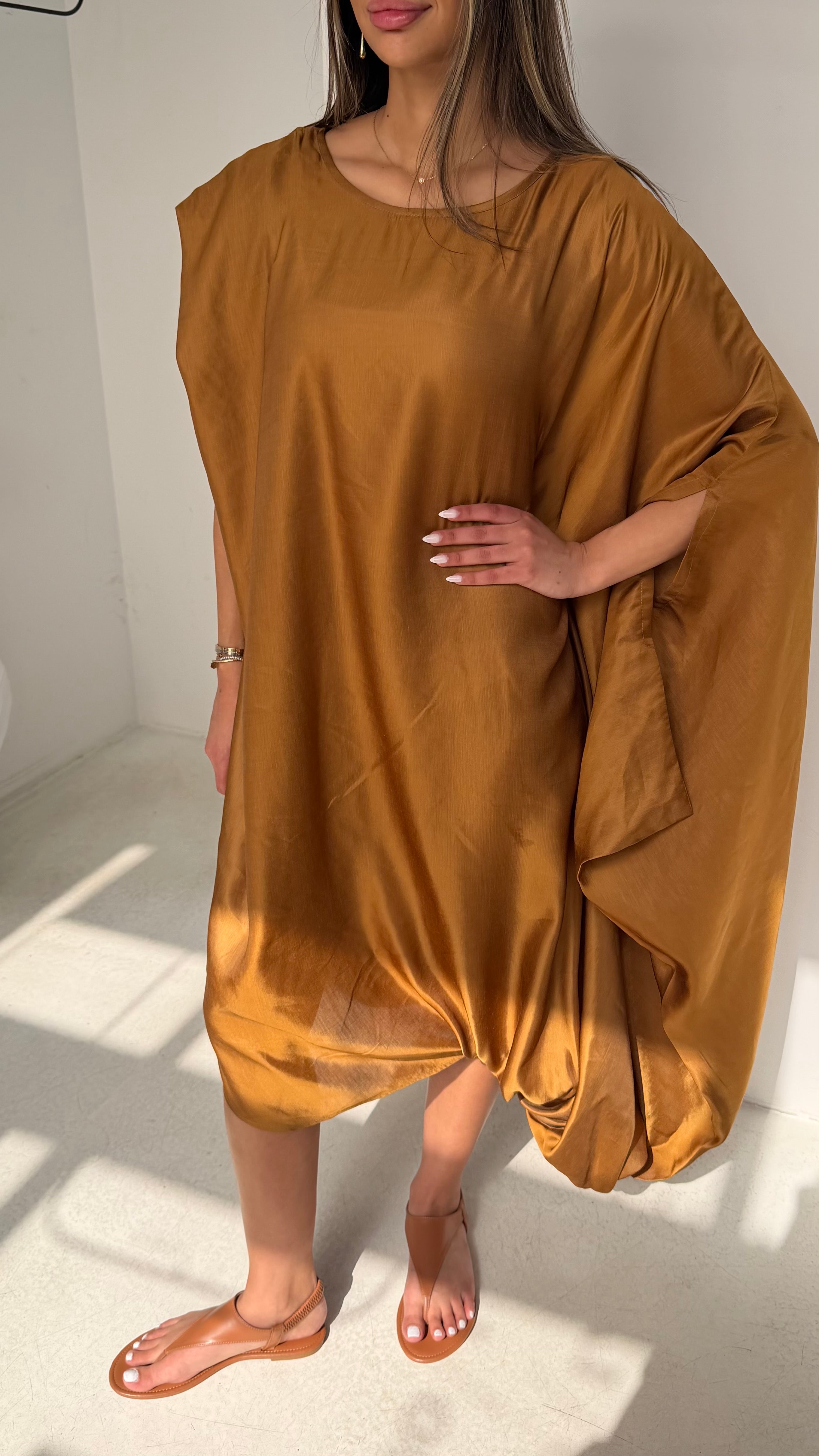 Terracotta Draped Dress
