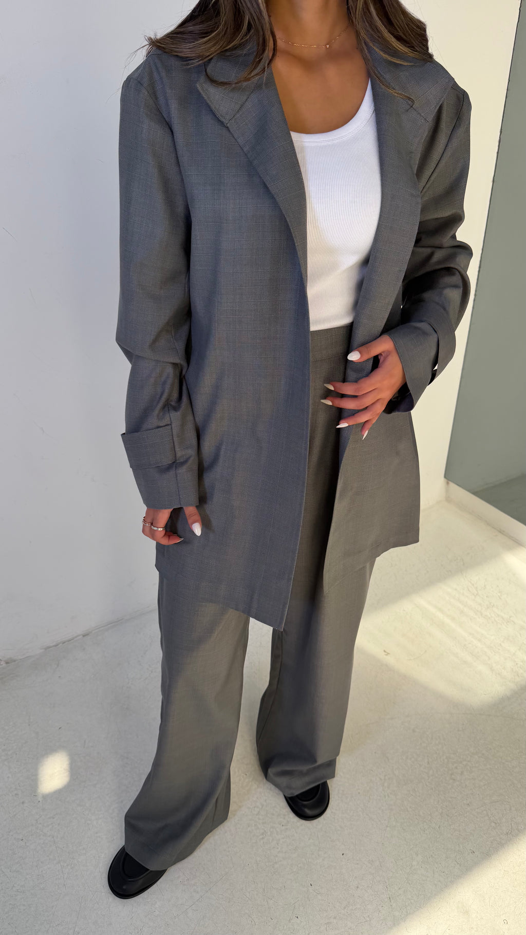 Grey Plaid Set