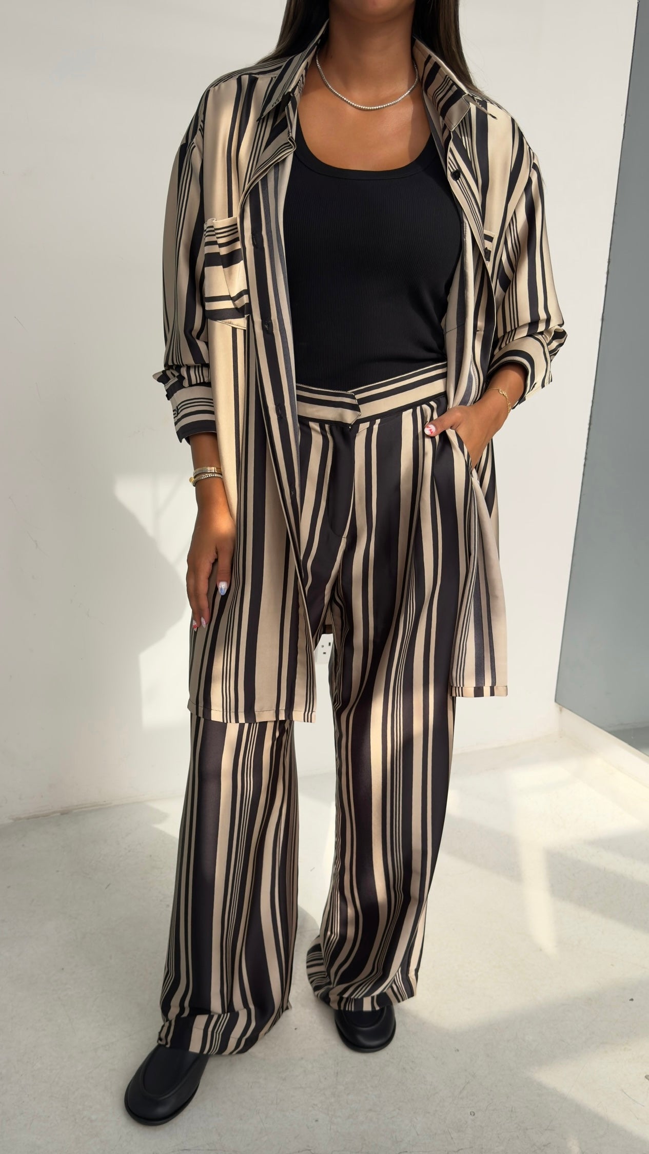 Striped Silk Set