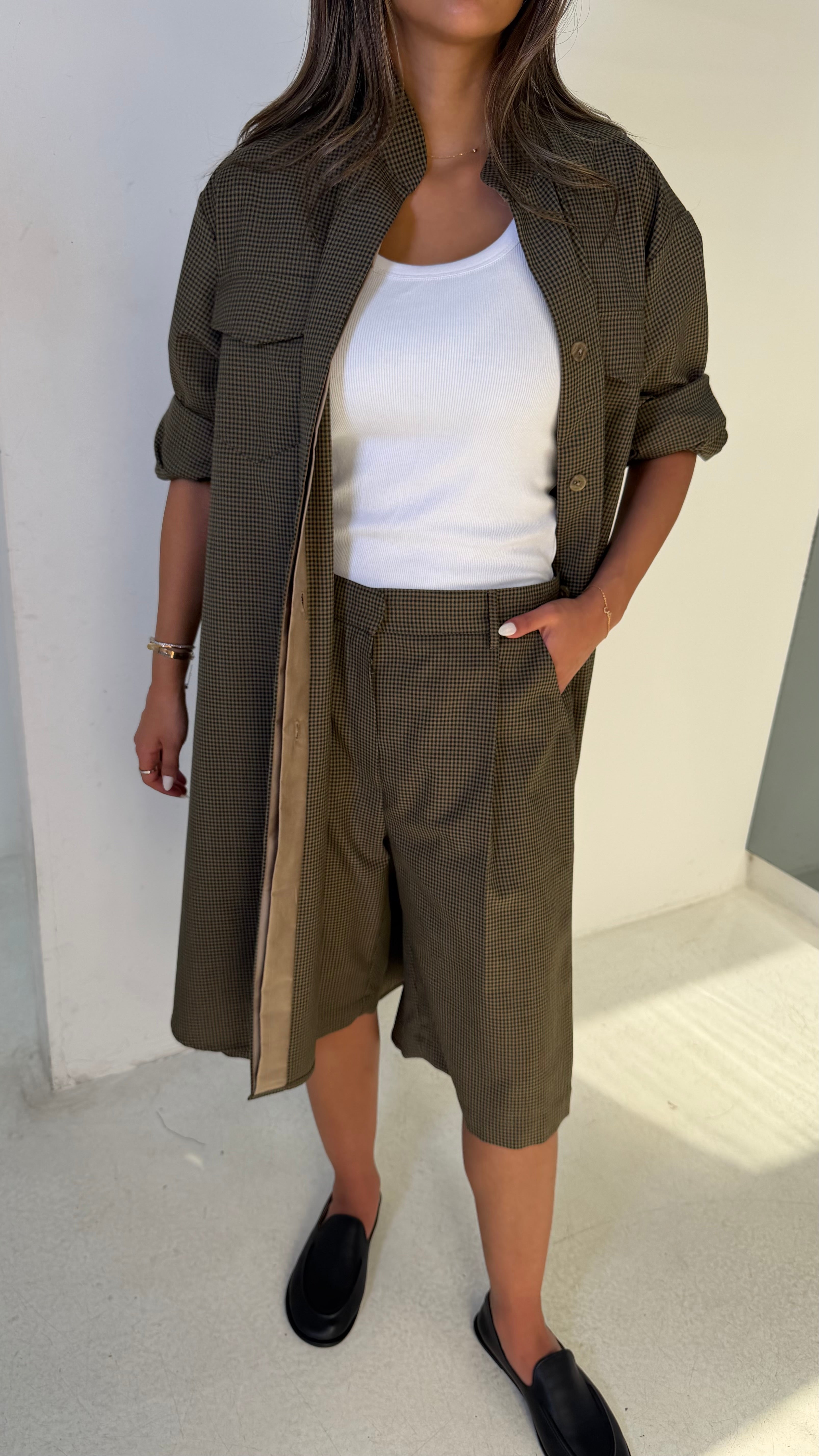 Khaki Plaid Set