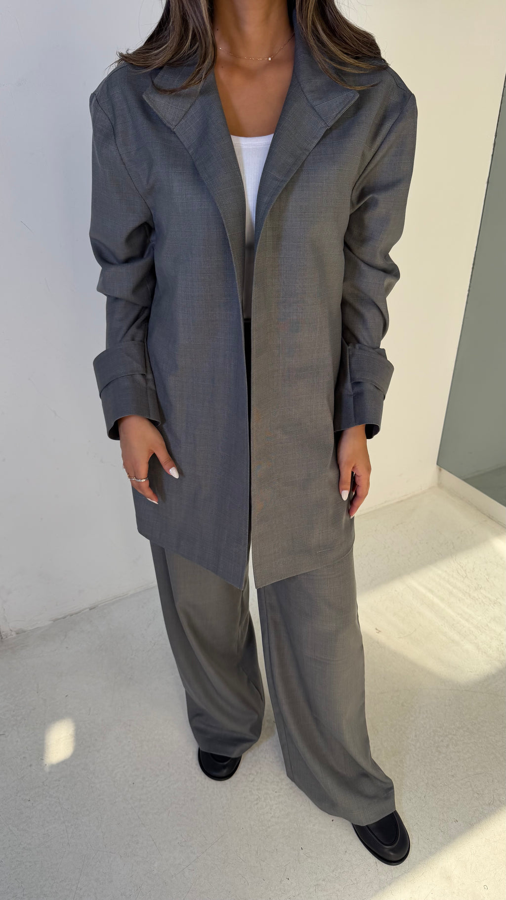 Grey Plaid Set