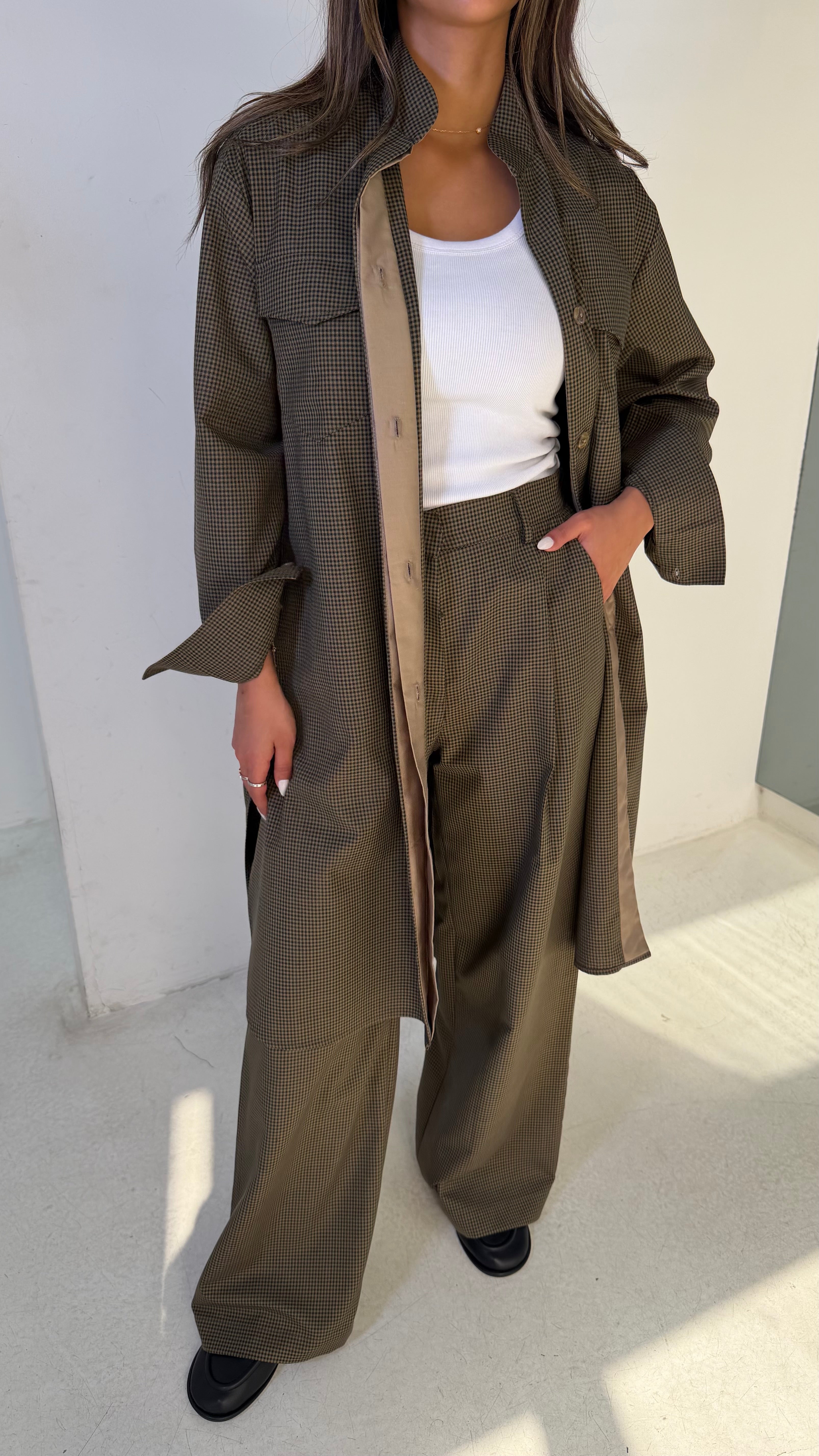 Khaki Plaid Set