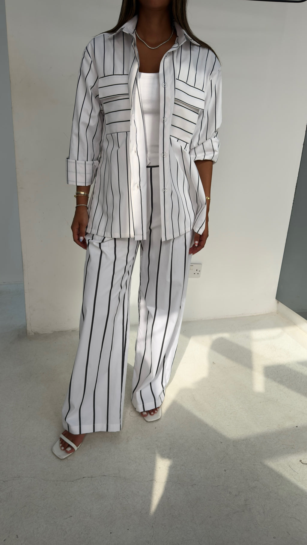 Striped Poplin Set