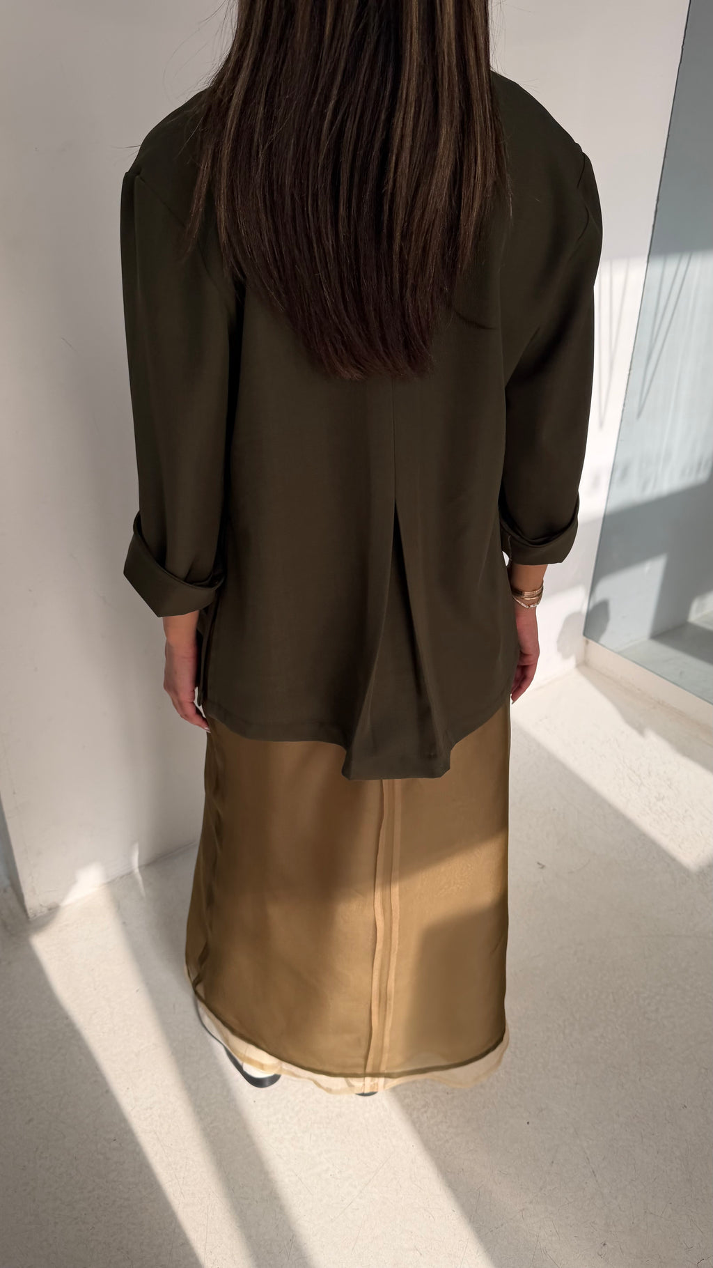 Organza Skirt with Khaki Top