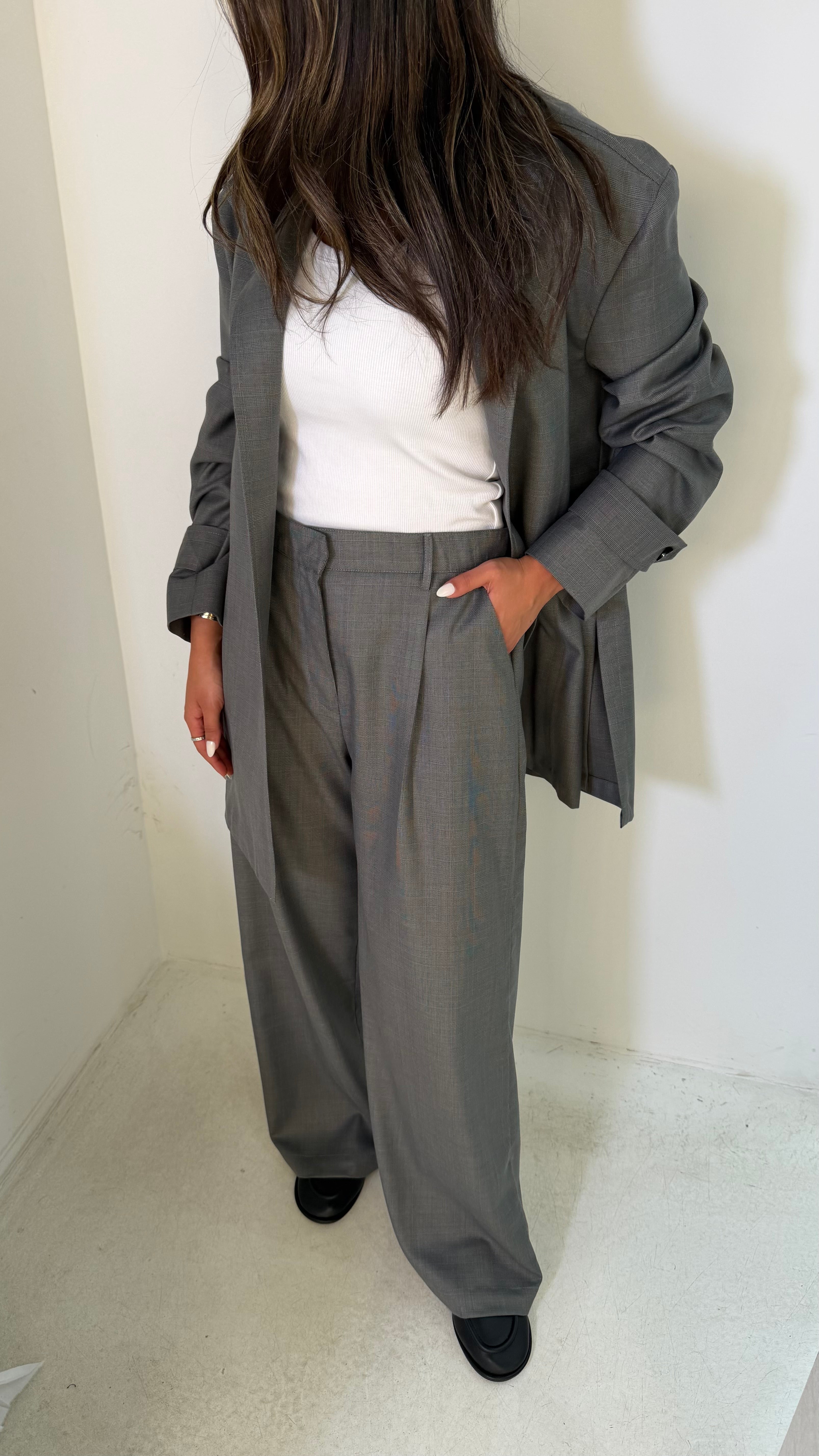 Grey Plaid Set