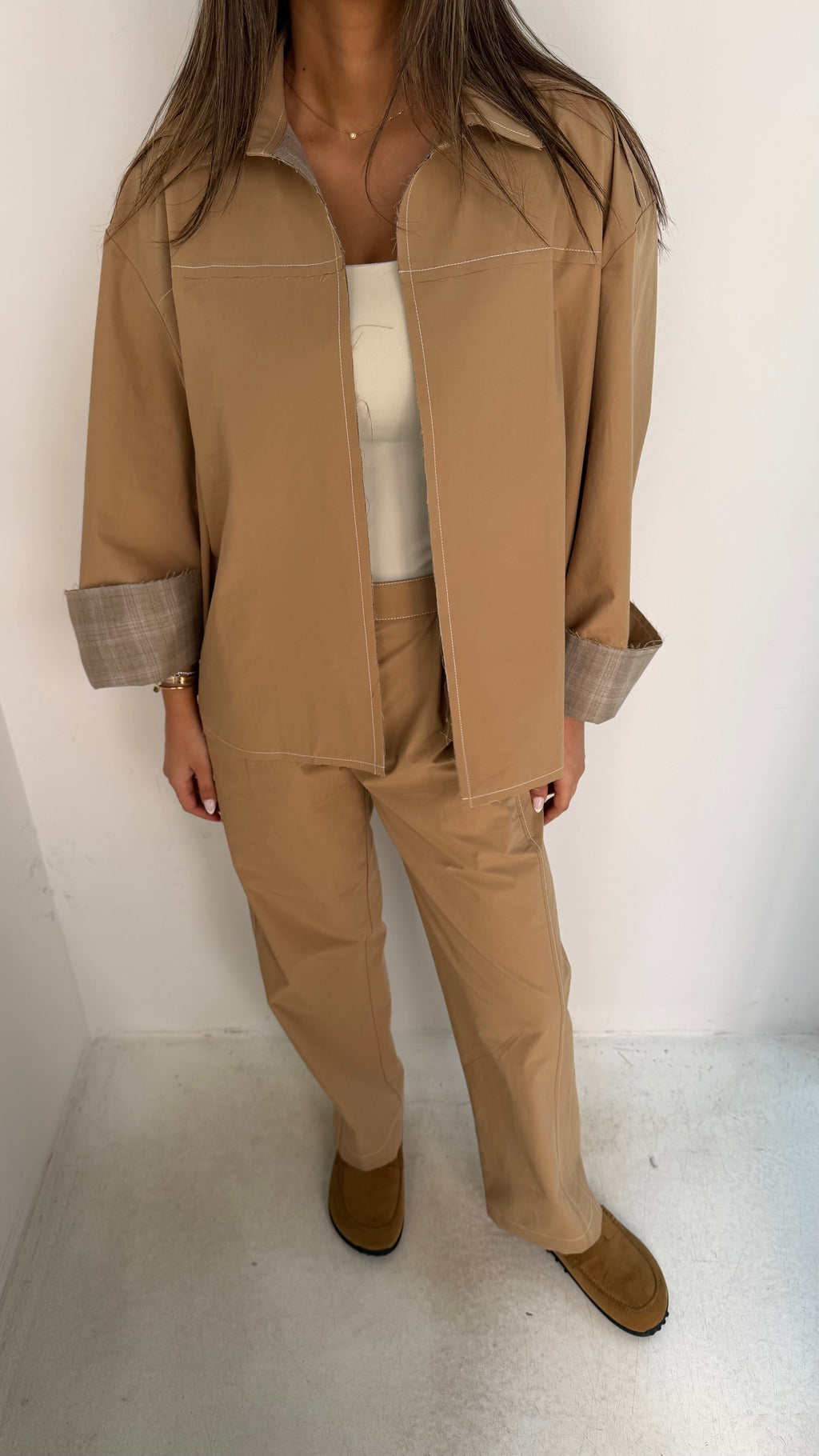 Poplin Set with Plaid Lining