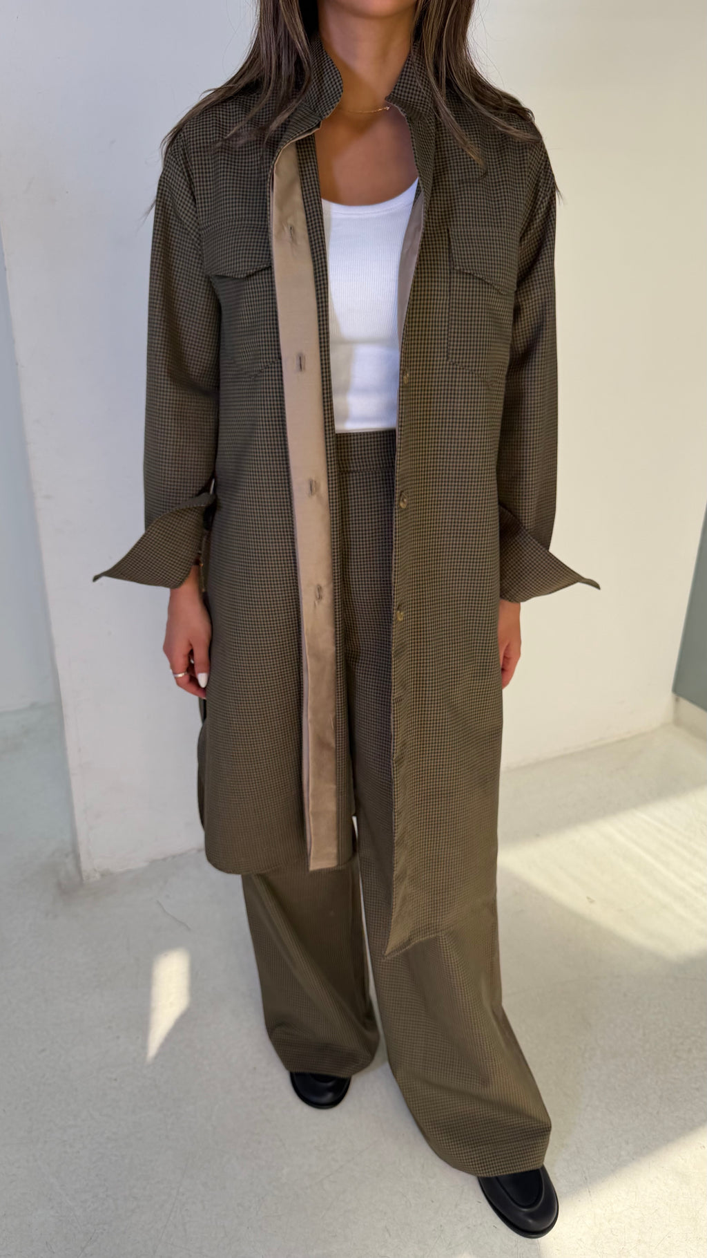 Khaki Plaid Set