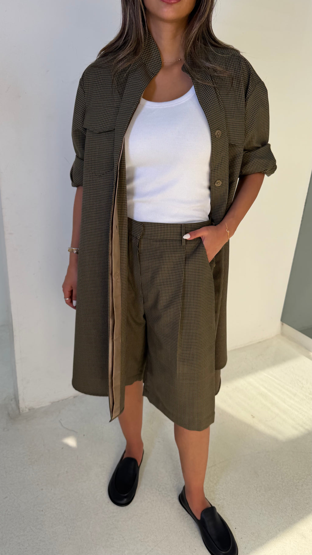 Khaki Plaid Set