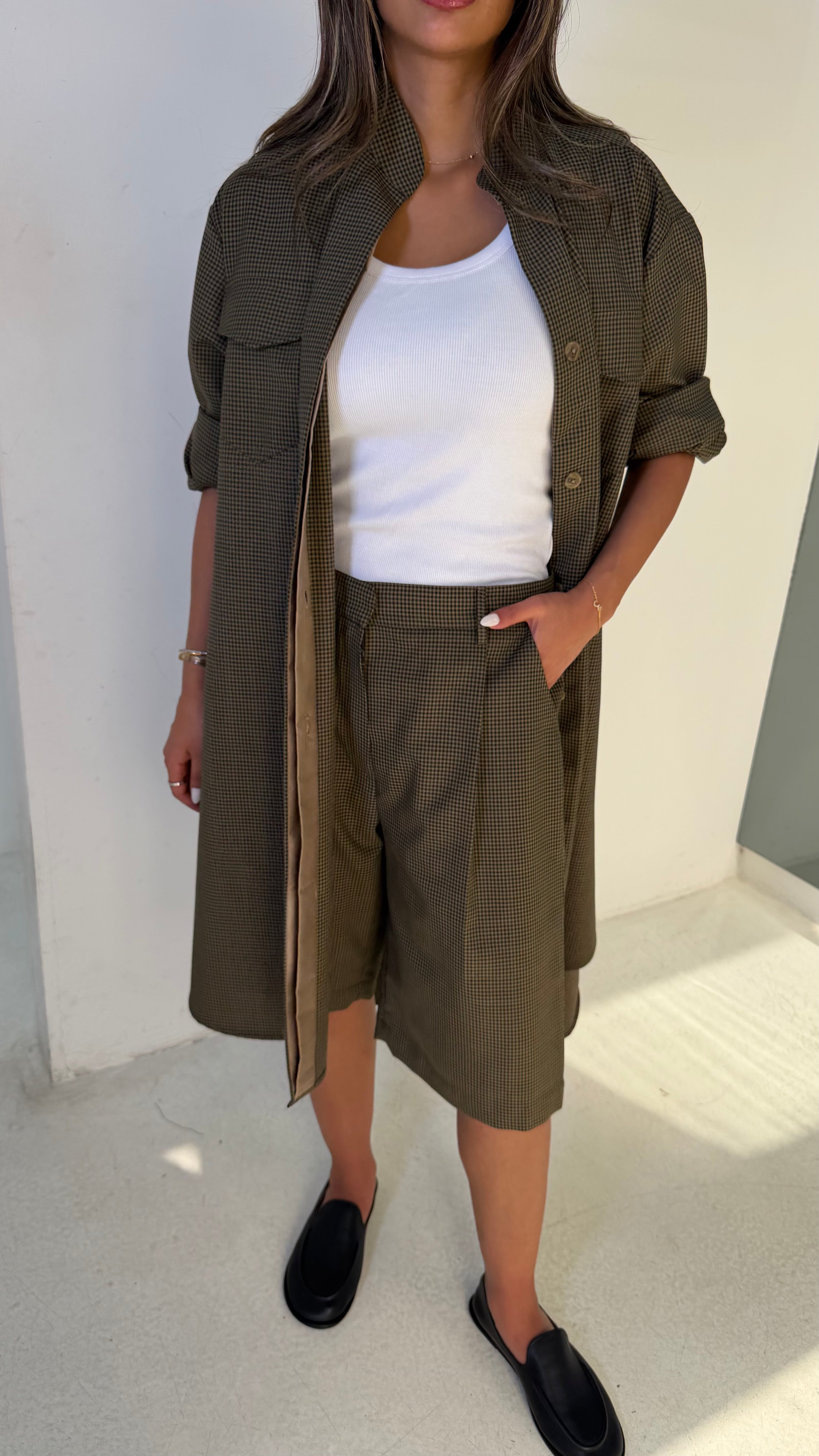 Khaki Plaid Set