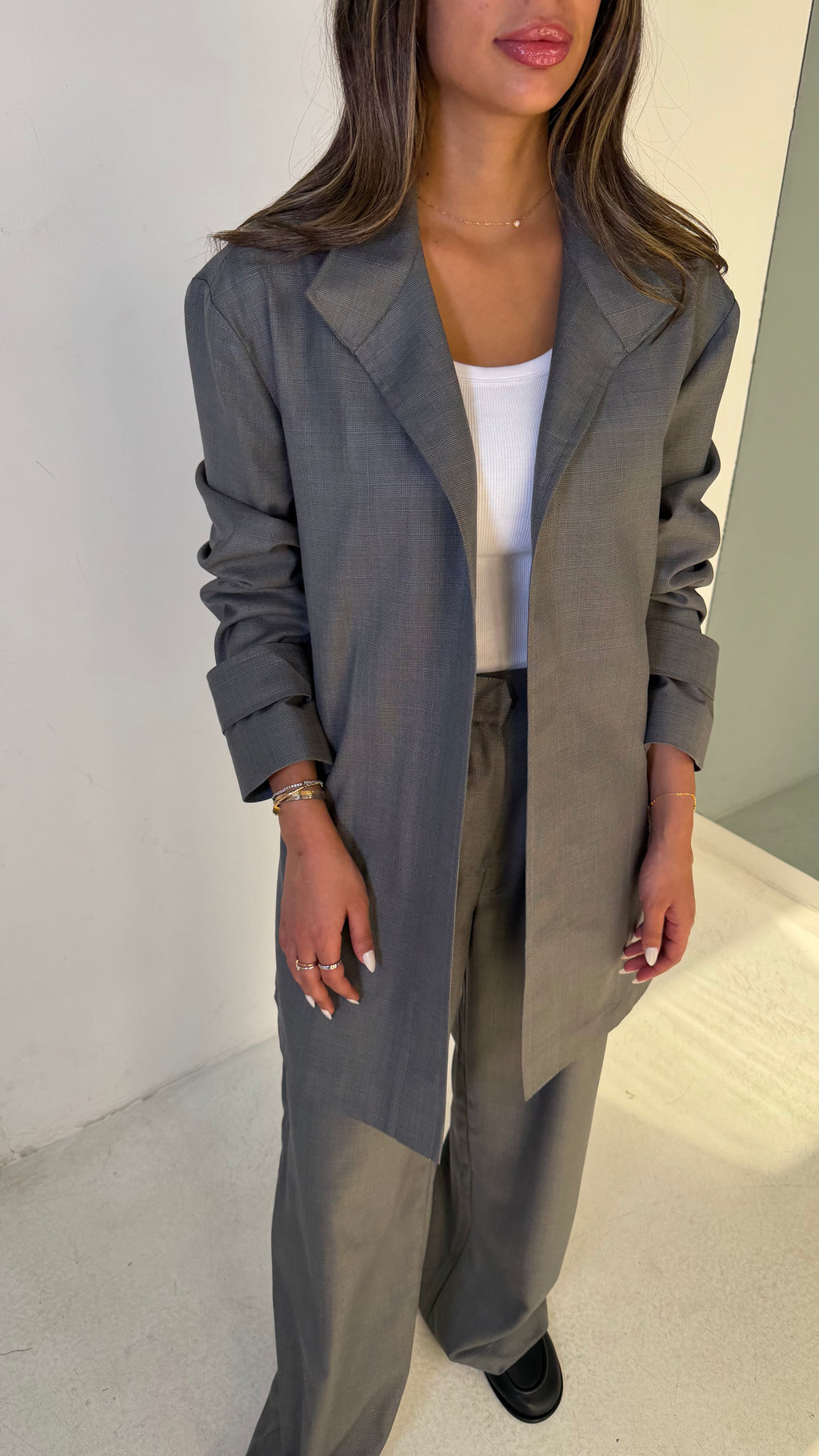Grey Plaid Set