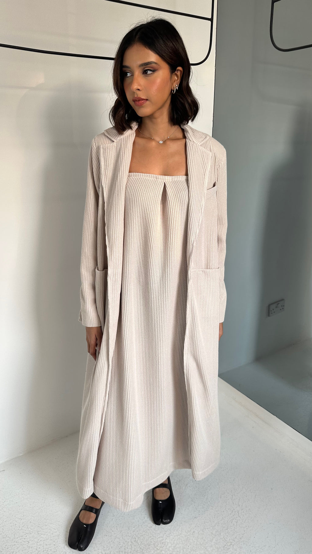 Knitted Dress & Blazer Jacket Set