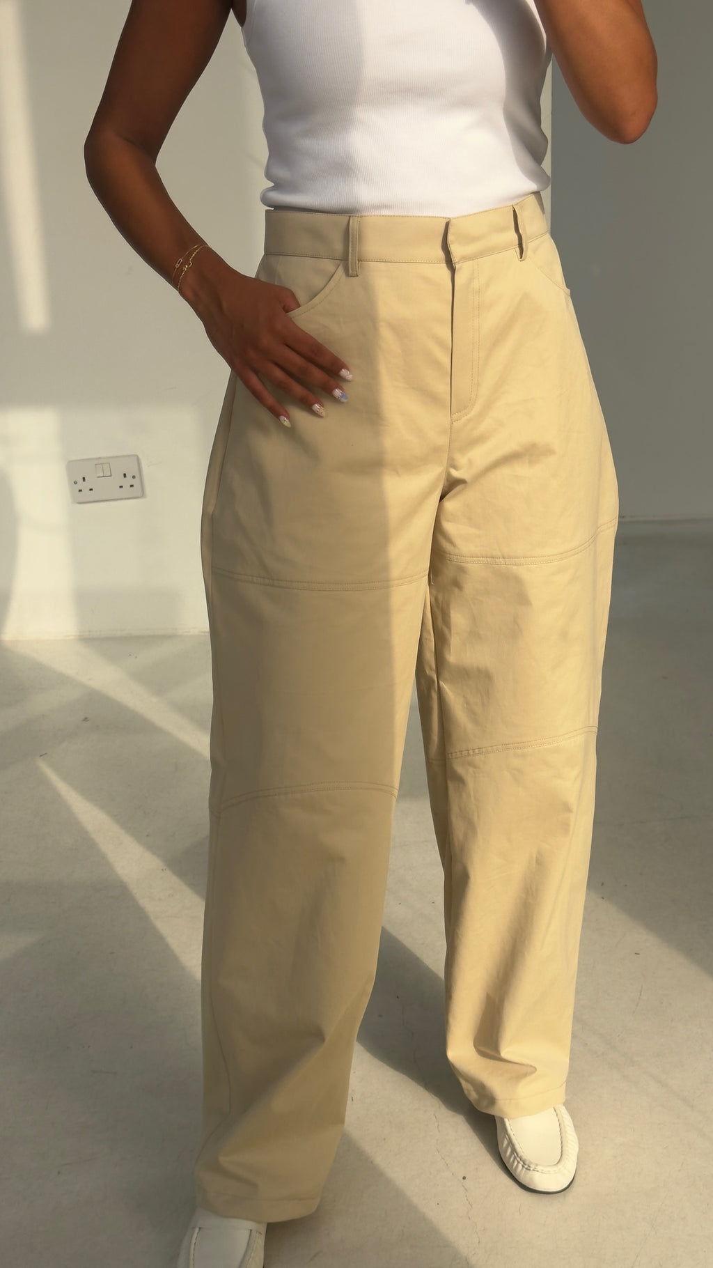 Balloon Pants Beige Set