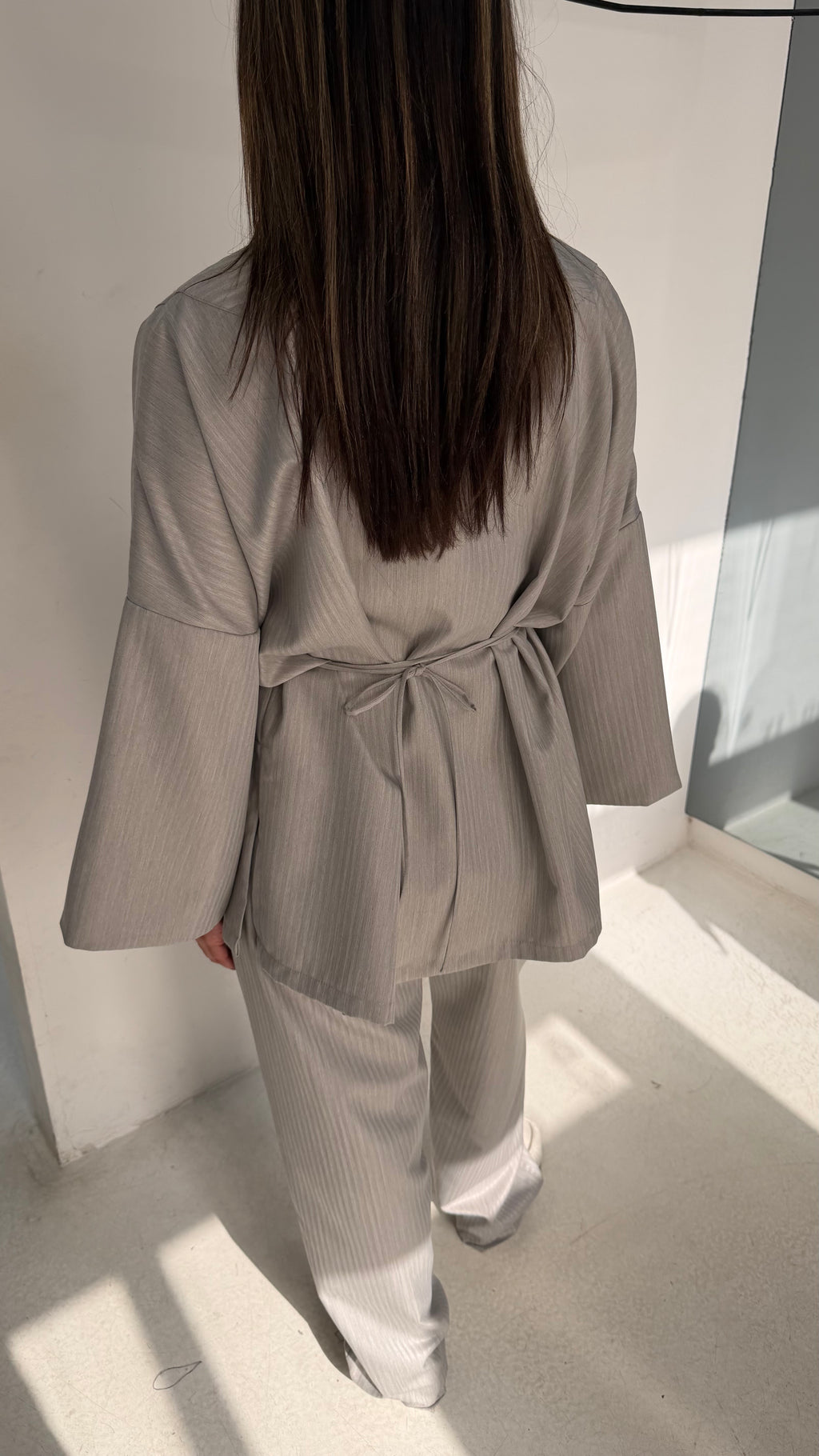 Grey Striped Set with Rope