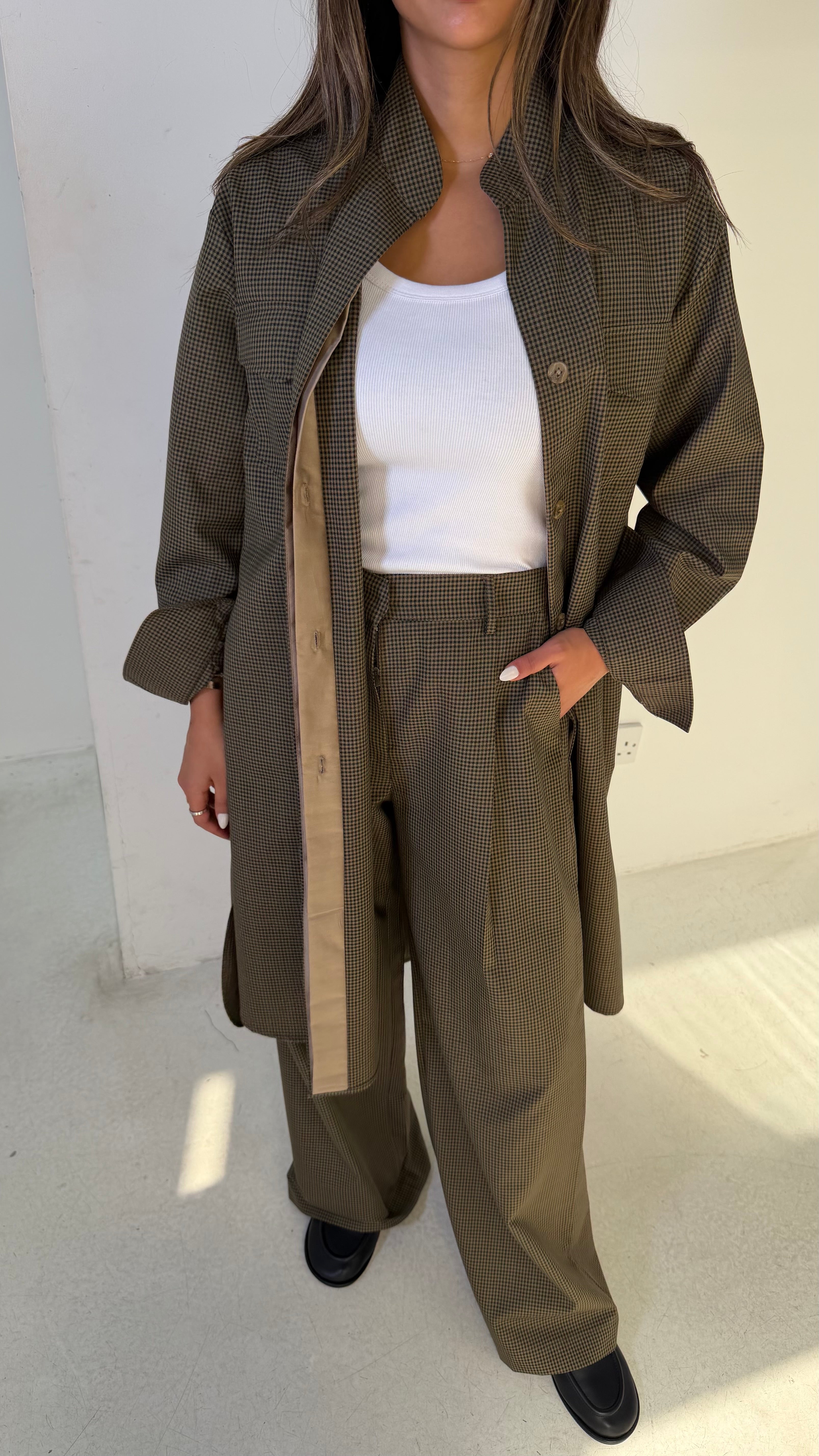 Khaki Plaid Set