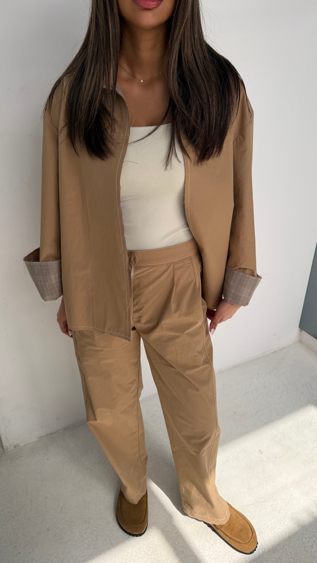 Poplin Set with Plaid Lining