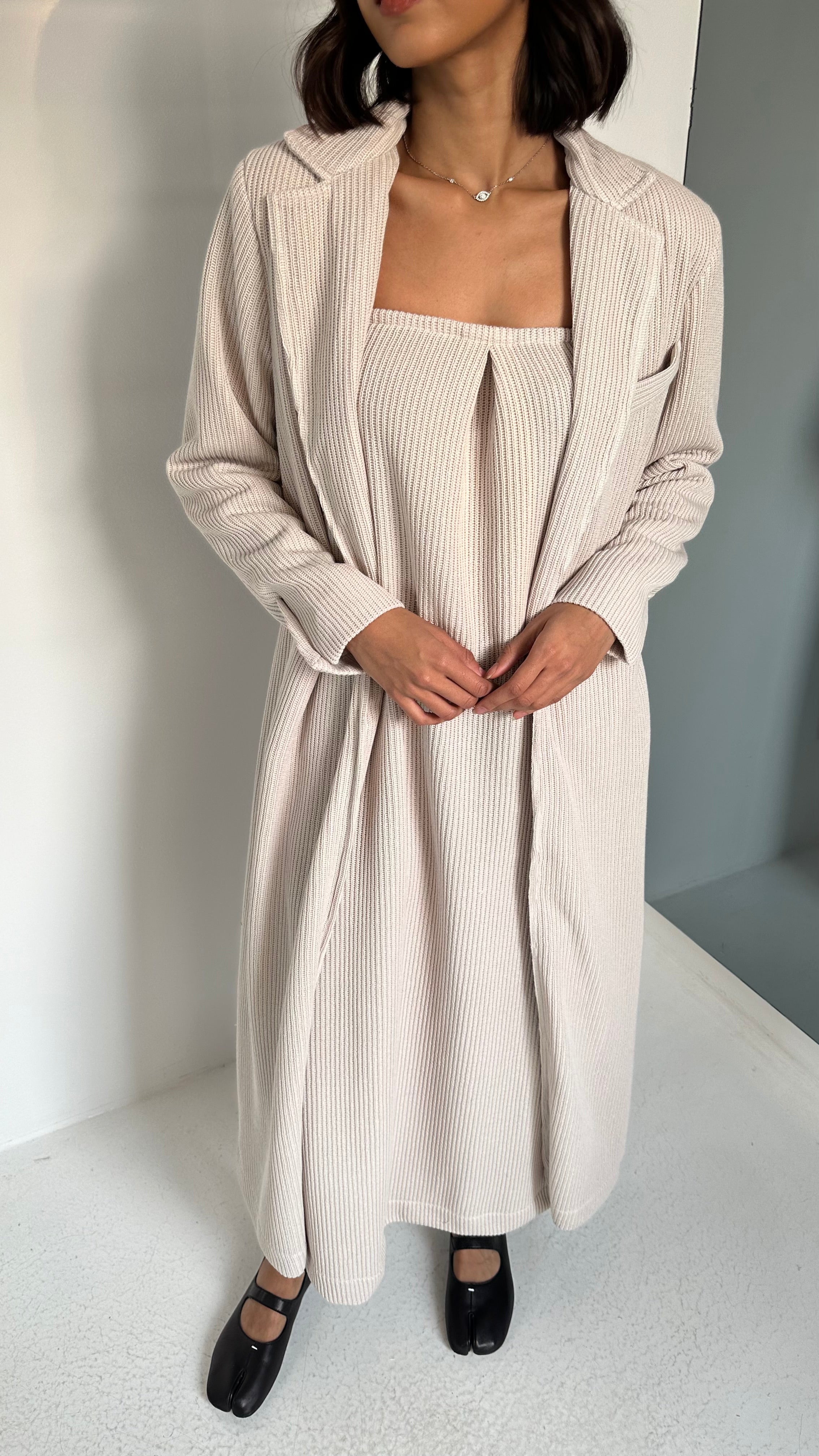 Knitted Dress & Blazer Jacket Set