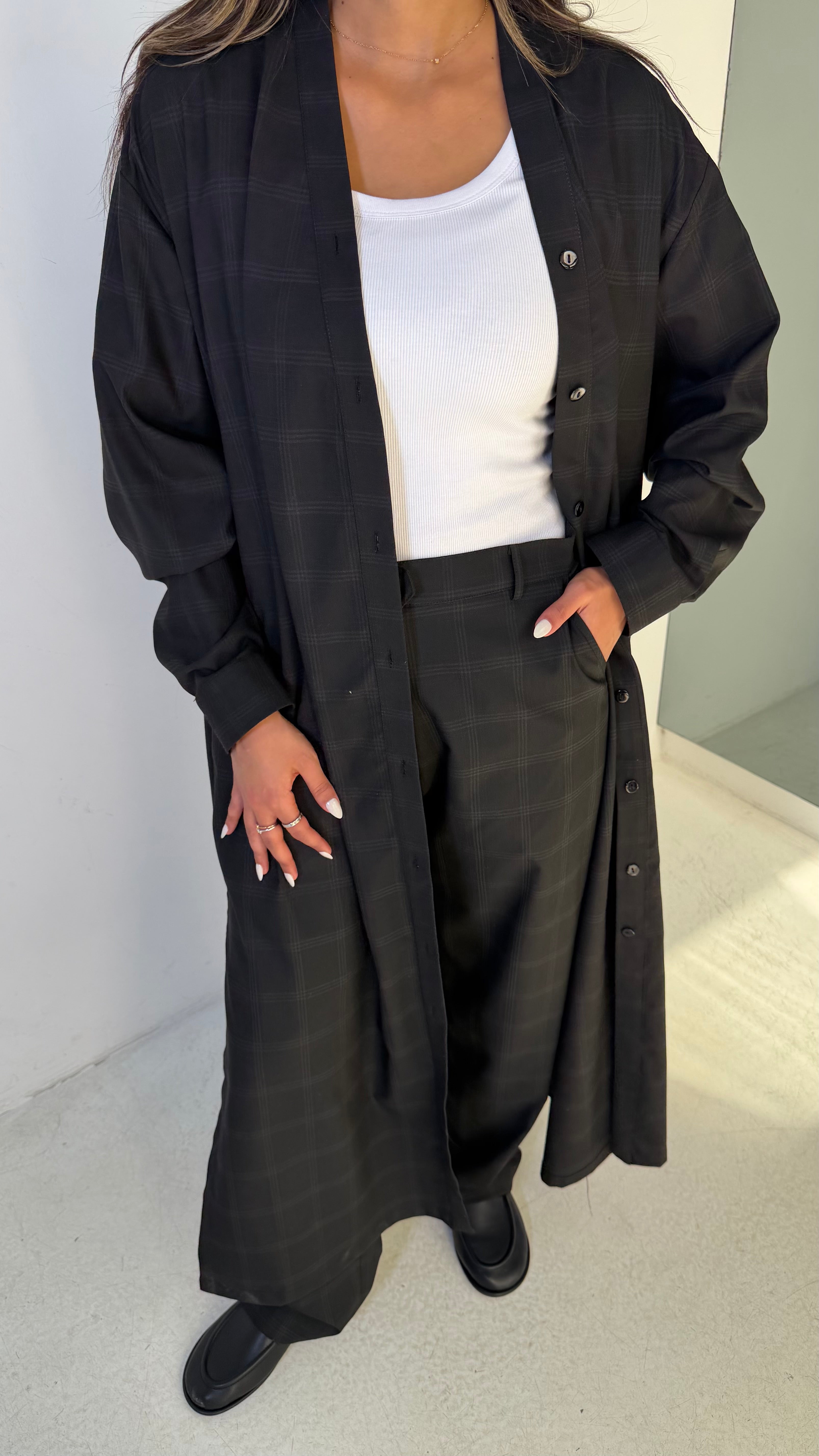 Black Plaid Set