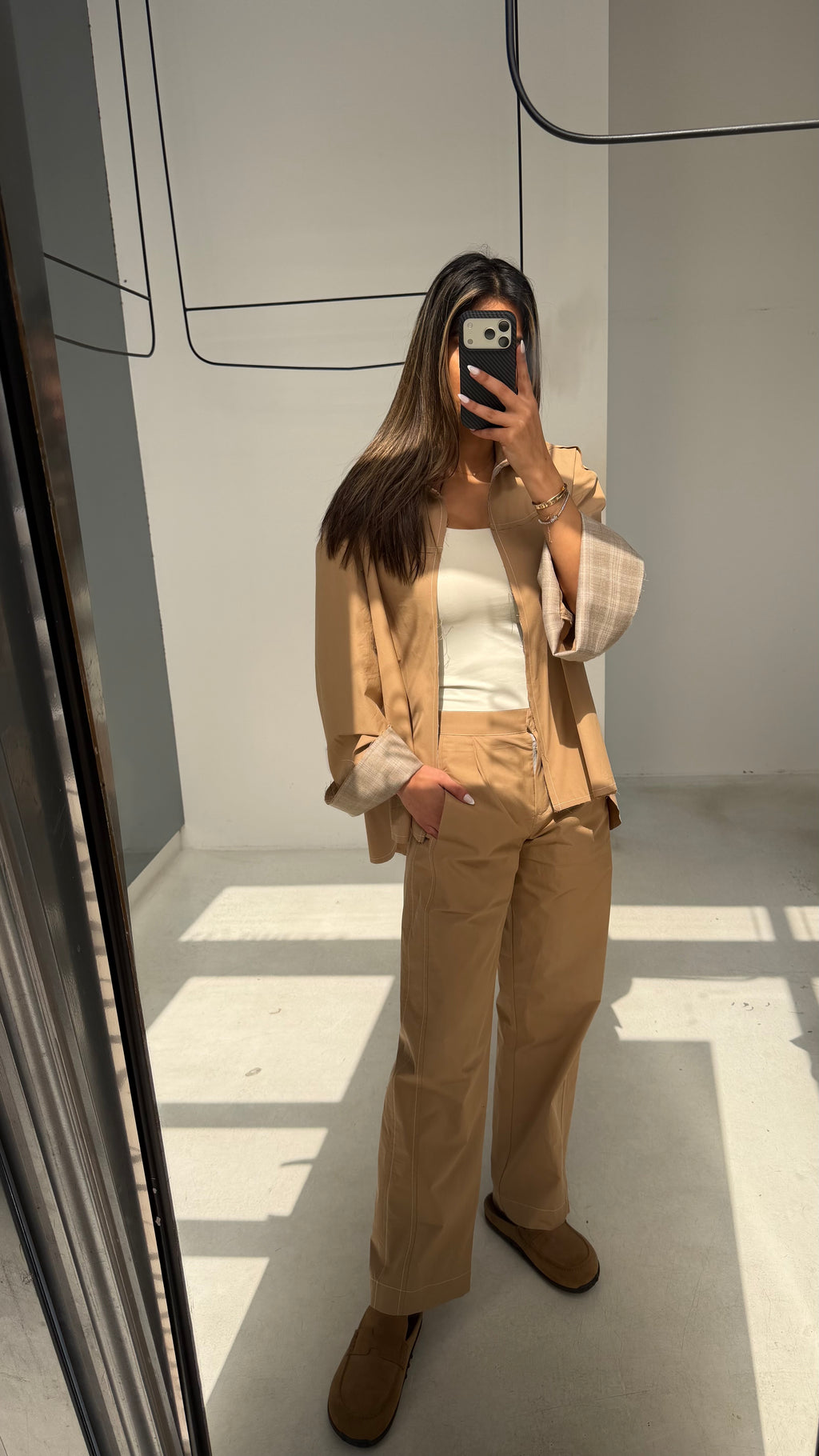 Poplin Set with Plaid Lining