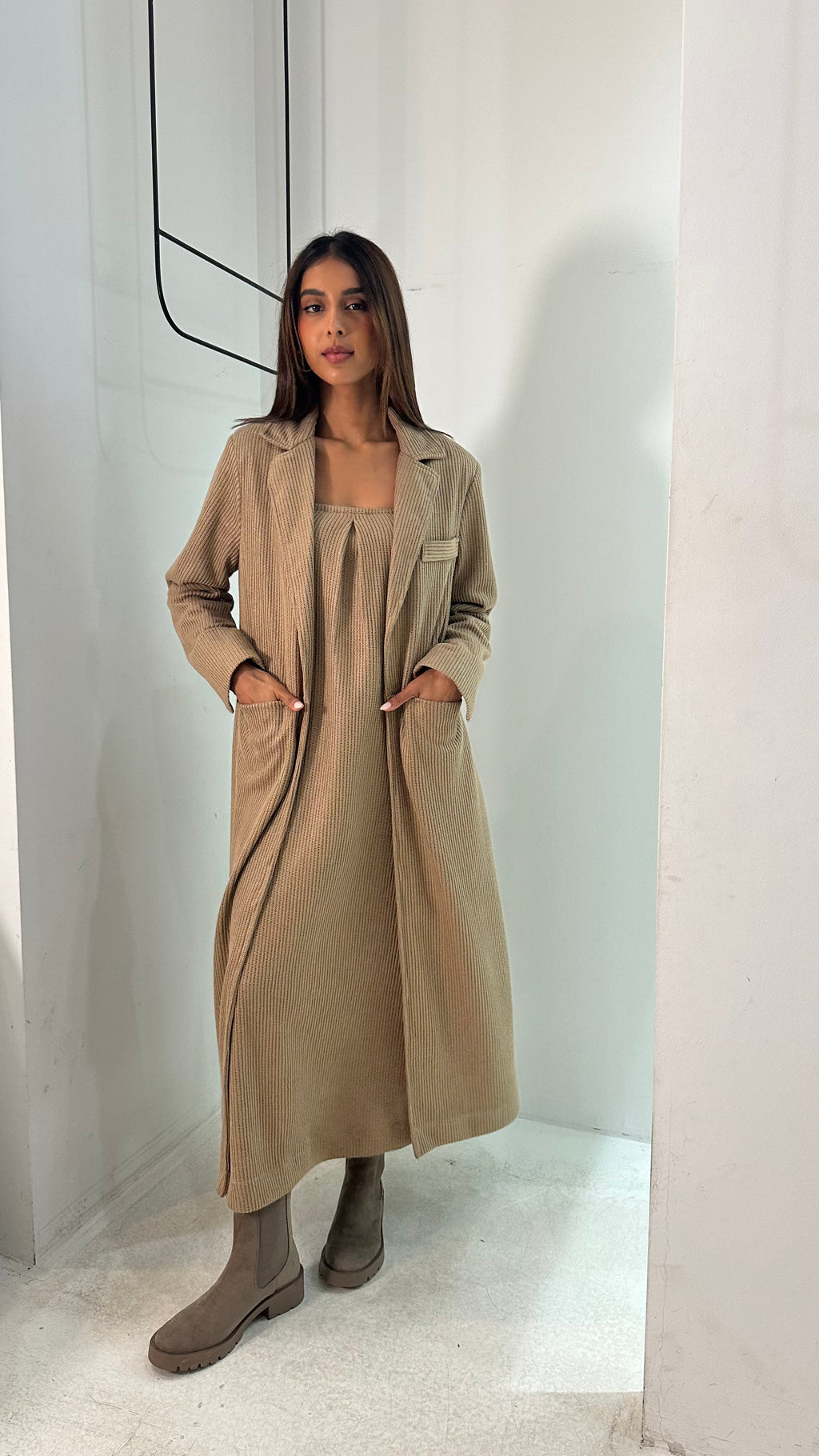 Knitted Dress & Blazer Jacket Set