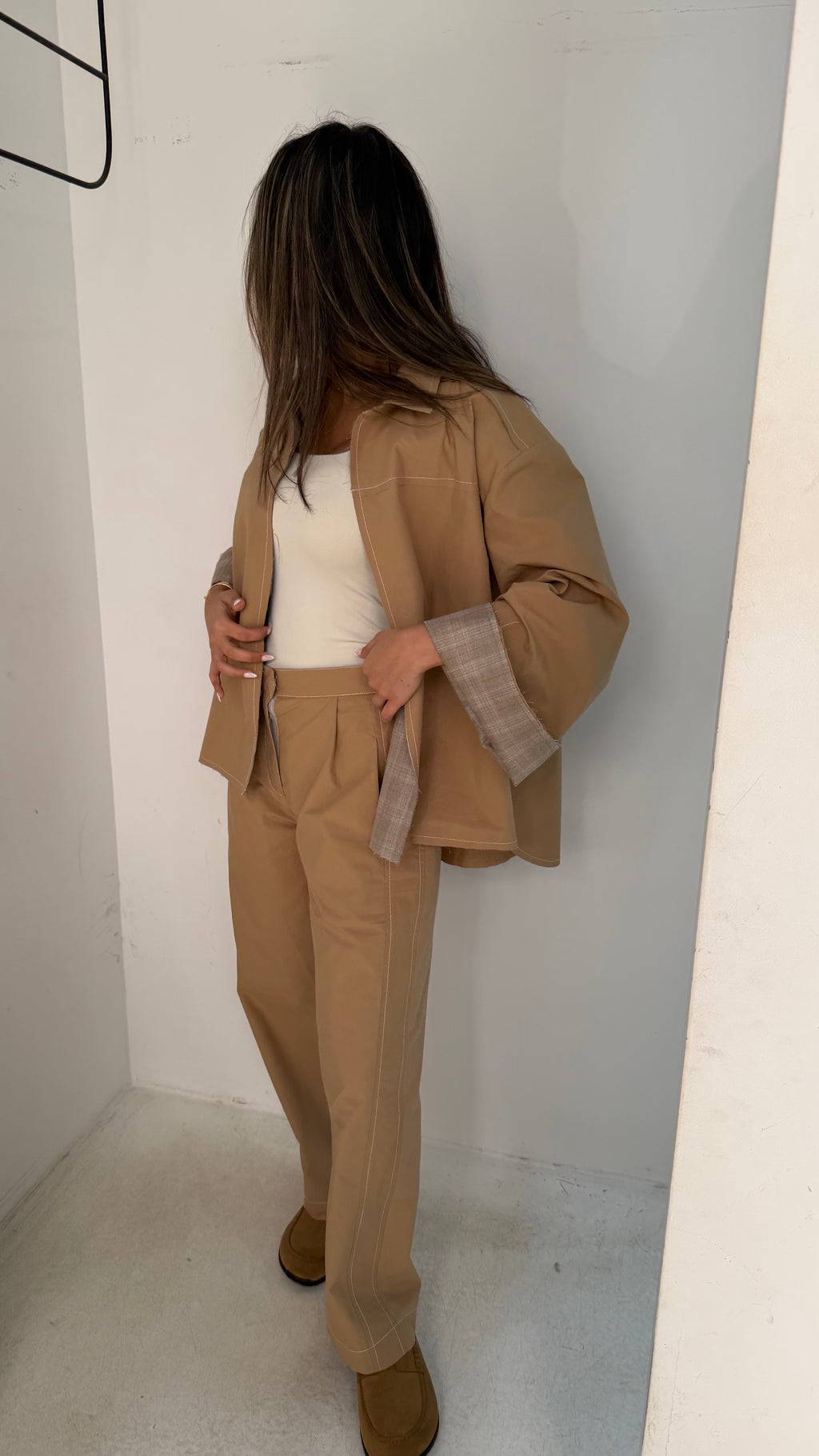 Poplin Set with Plaid Lining