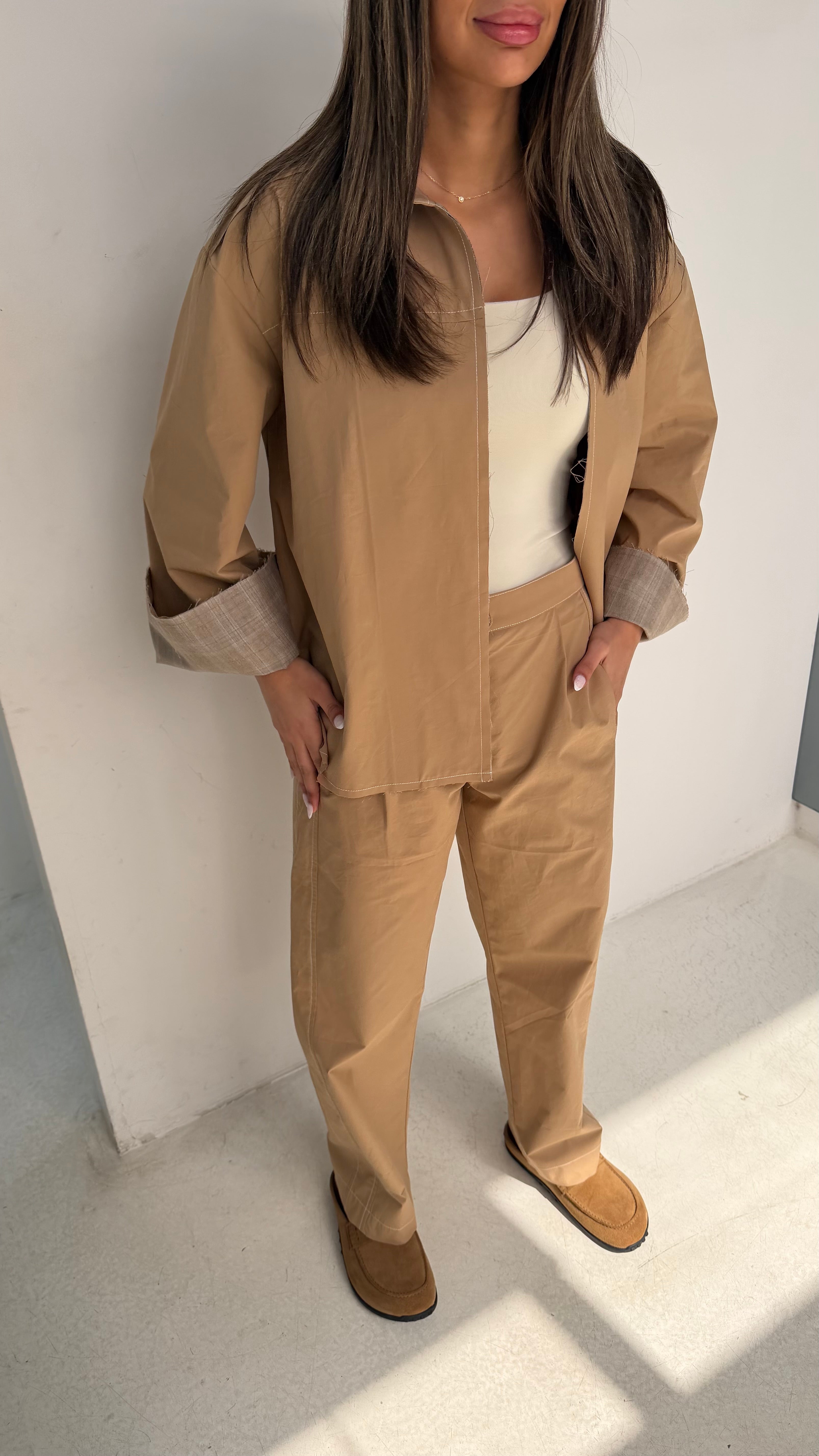 Poplin Set with Plaid Lining