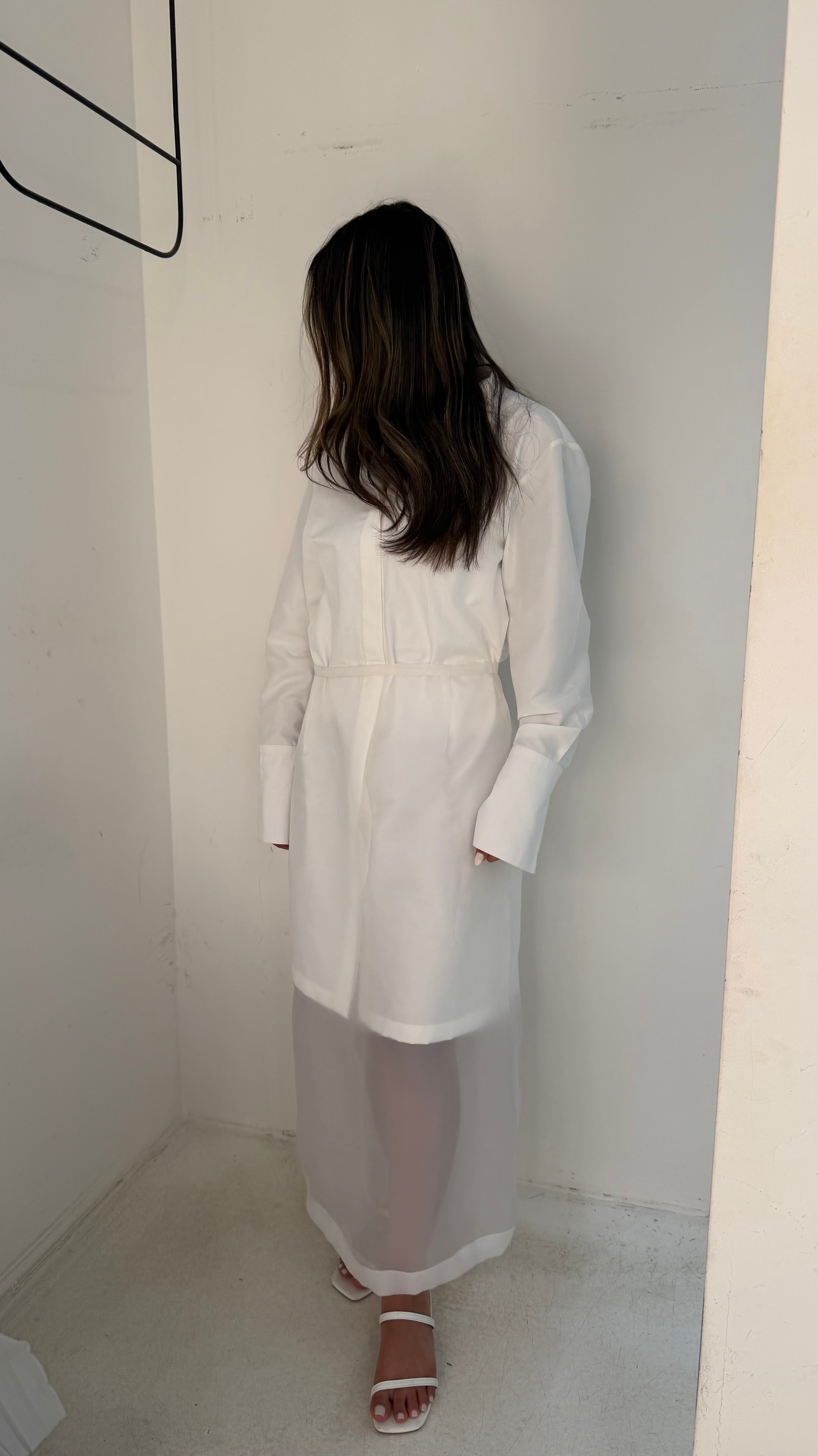White Dress Sheer Set