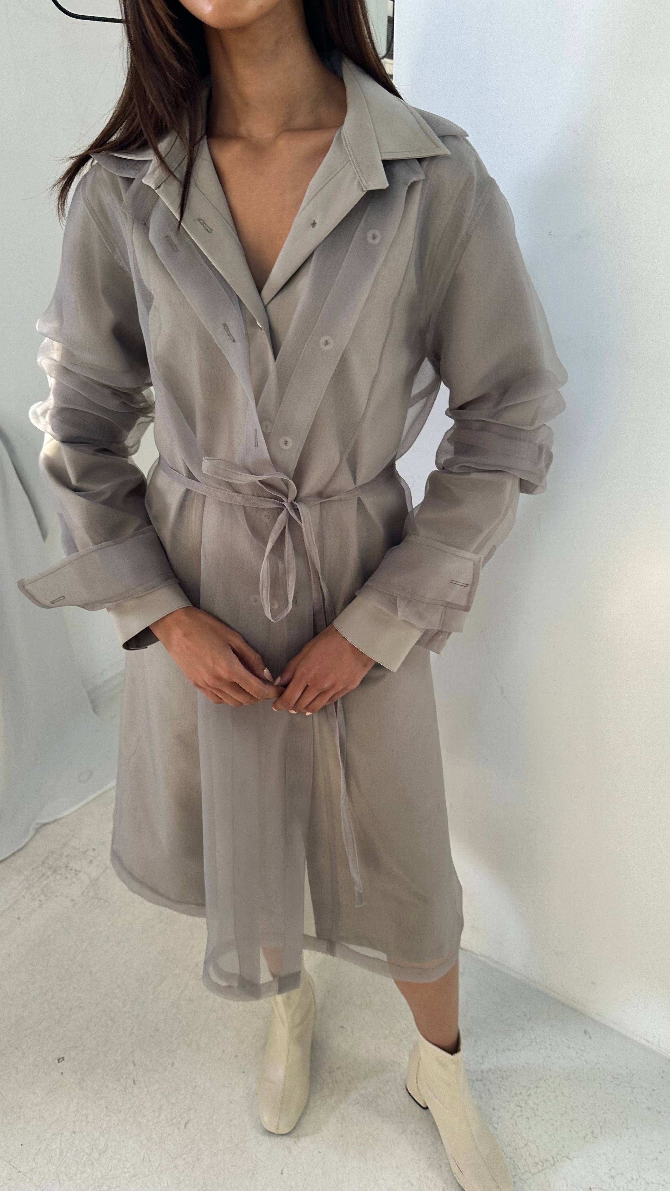 Grey Double Layered Dress