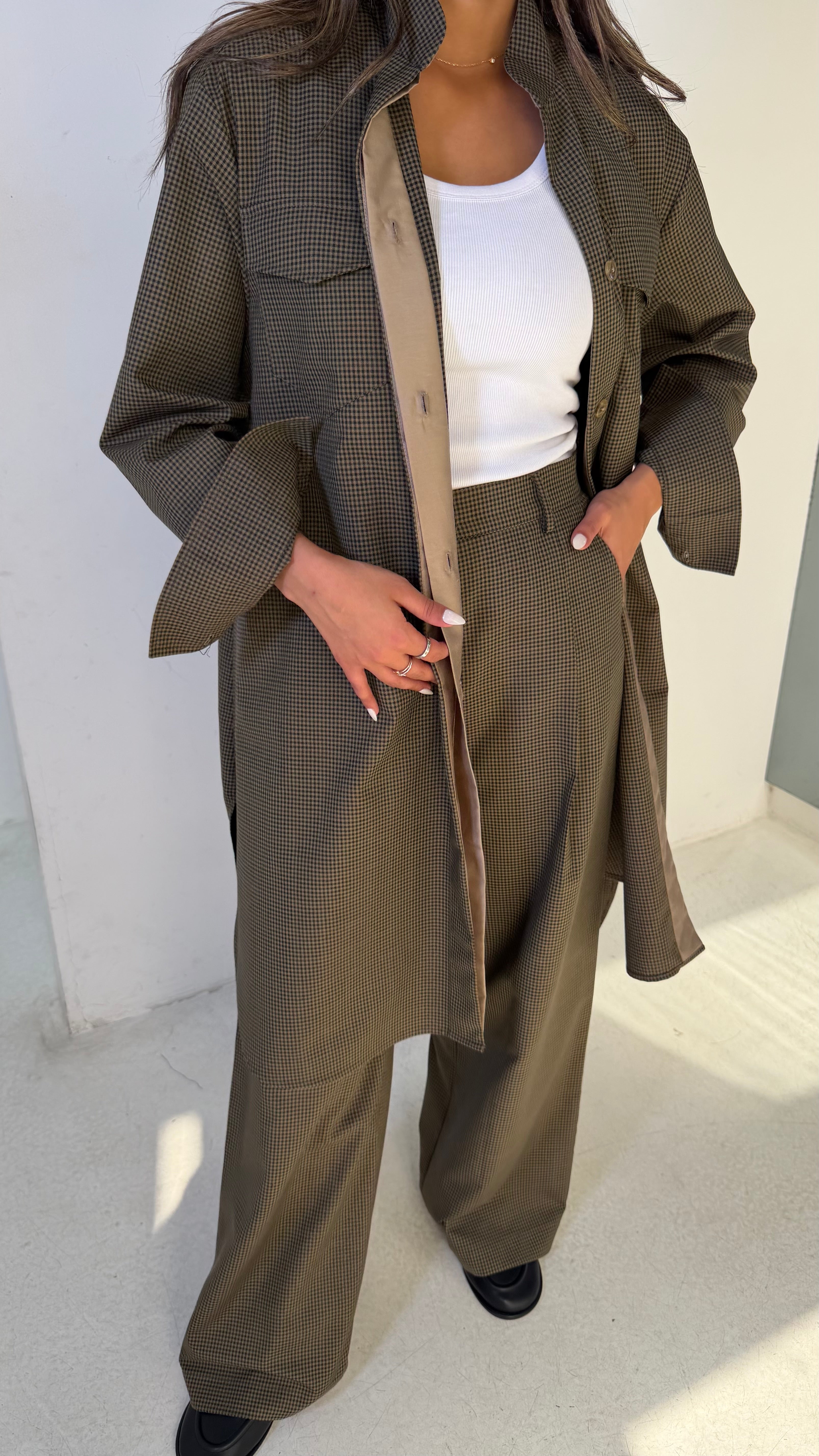 Khaki Plaid Set