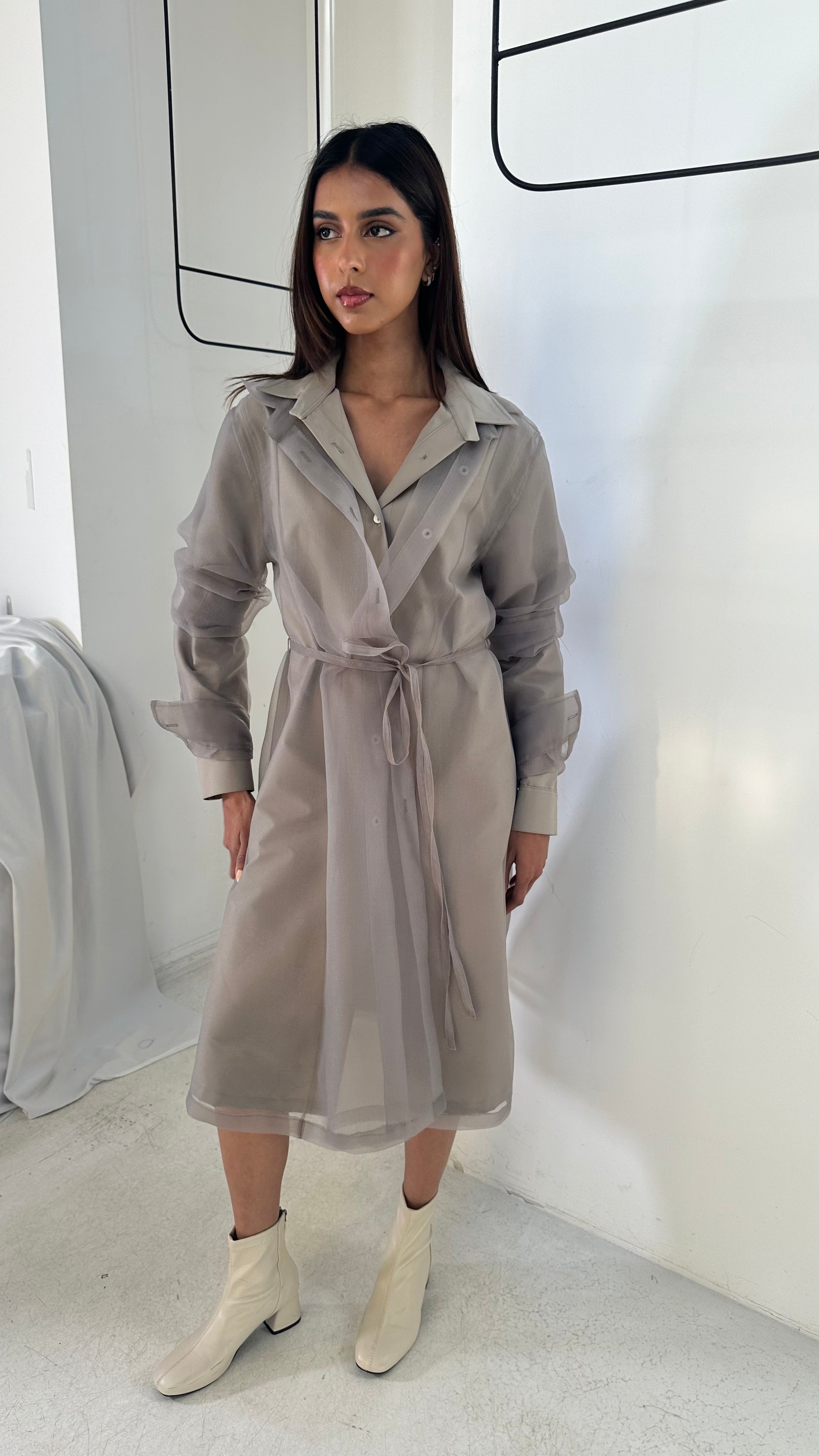 Grey Double Layered Dress