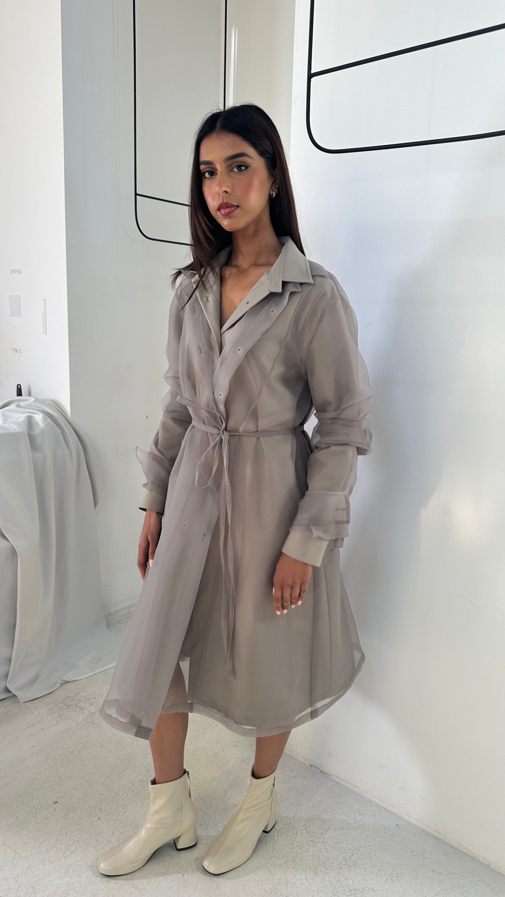 Grey Double Layered Dress
