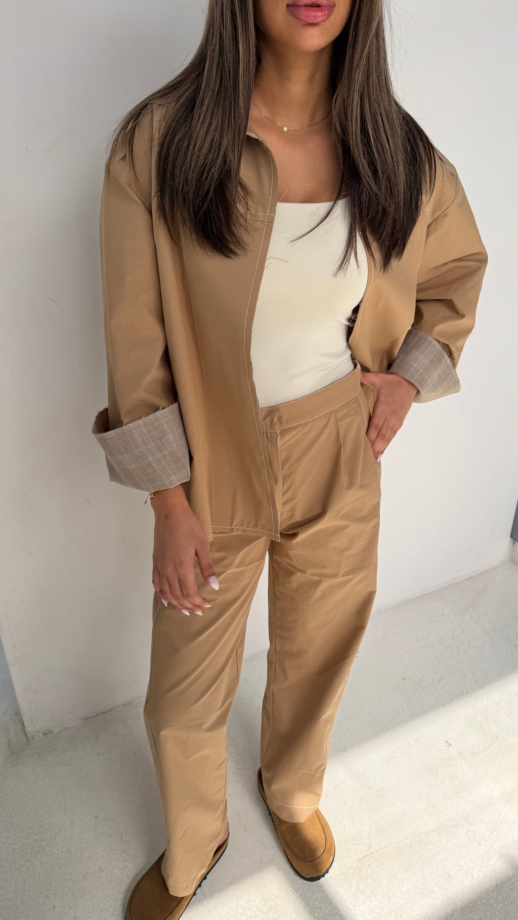 Poplin Set with Plaid Lining
