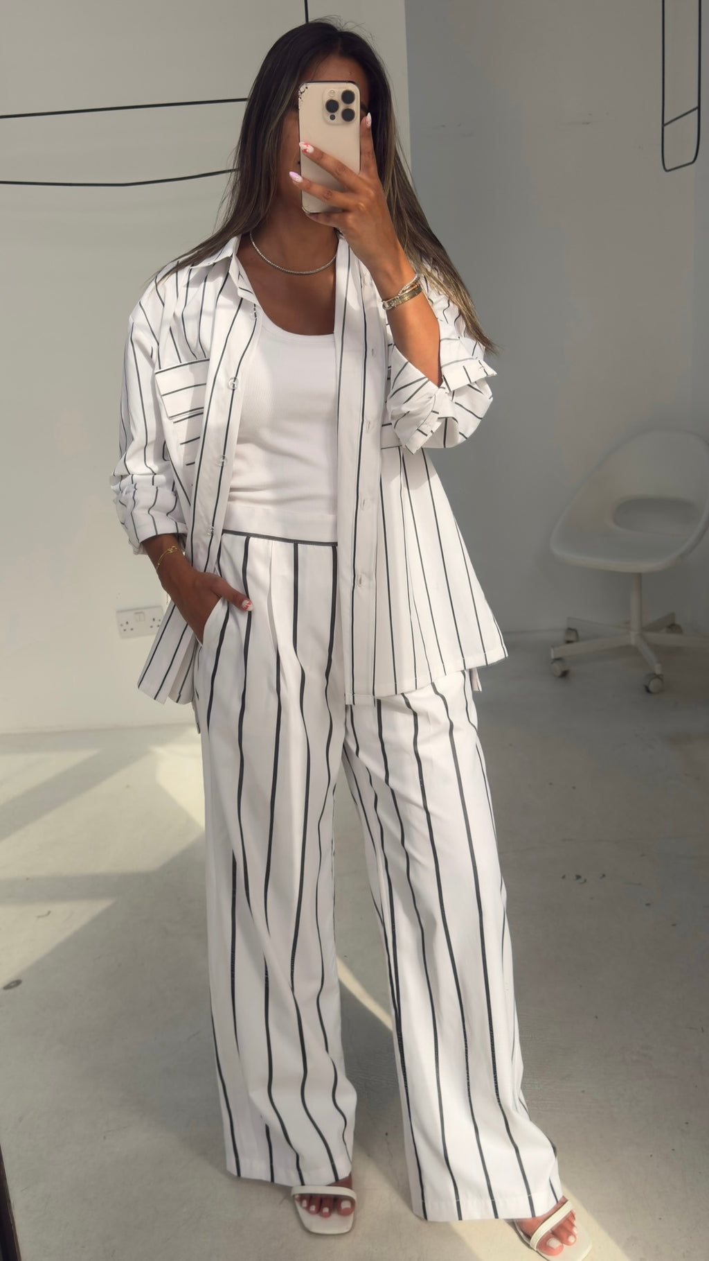 Striped Poplin Set