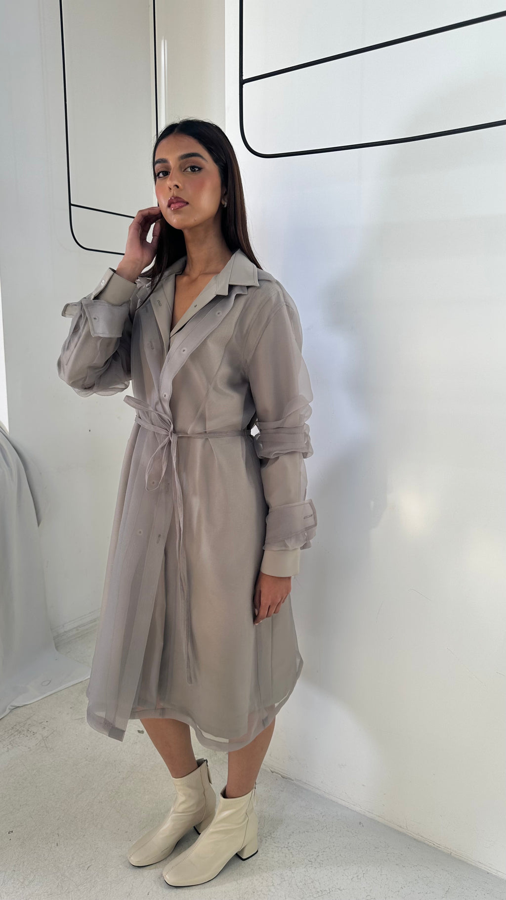 Grey Double Layered Dress