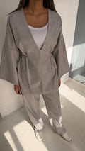 Grey Striped Set with Rope