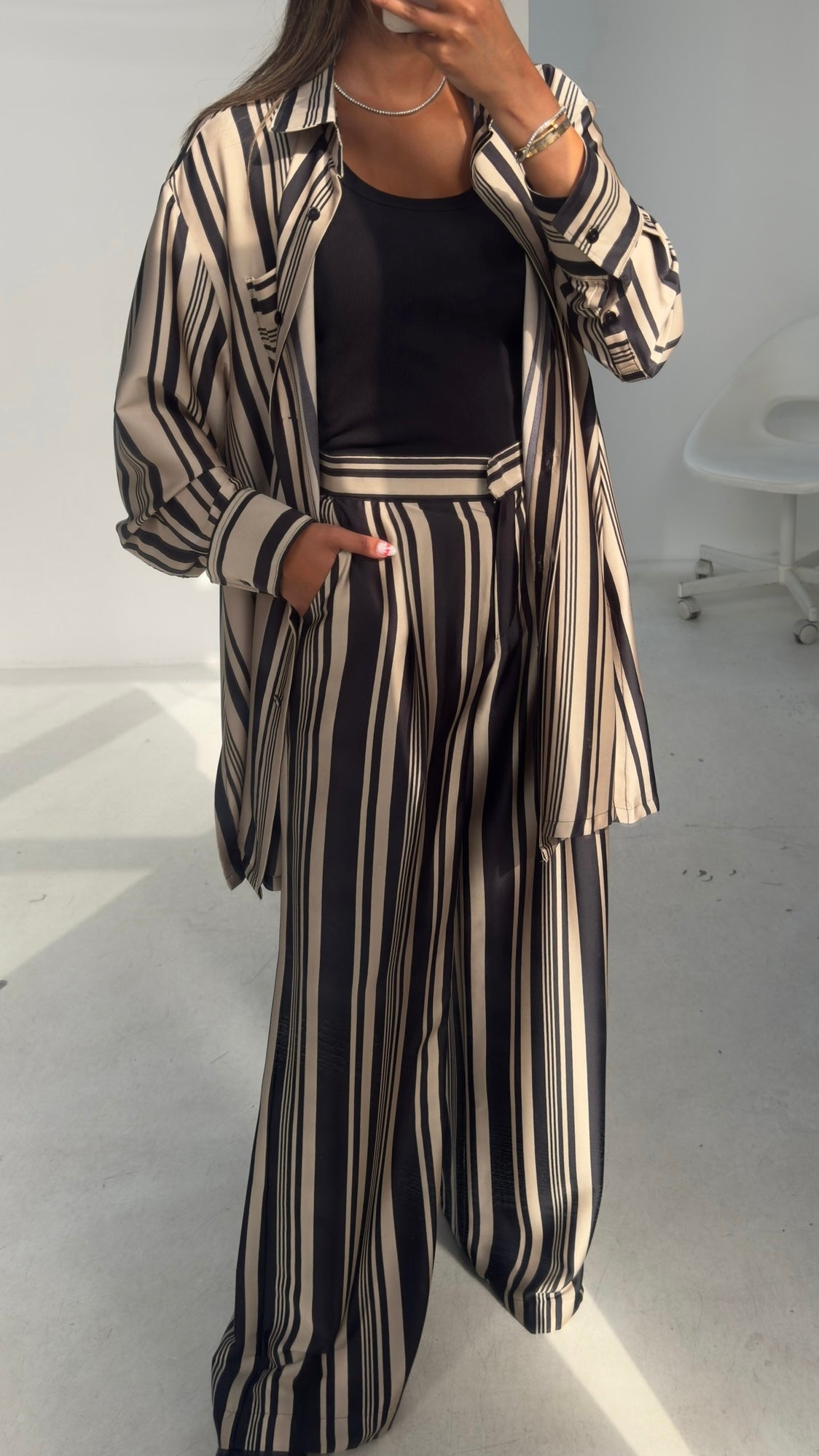 Striped Silk Set