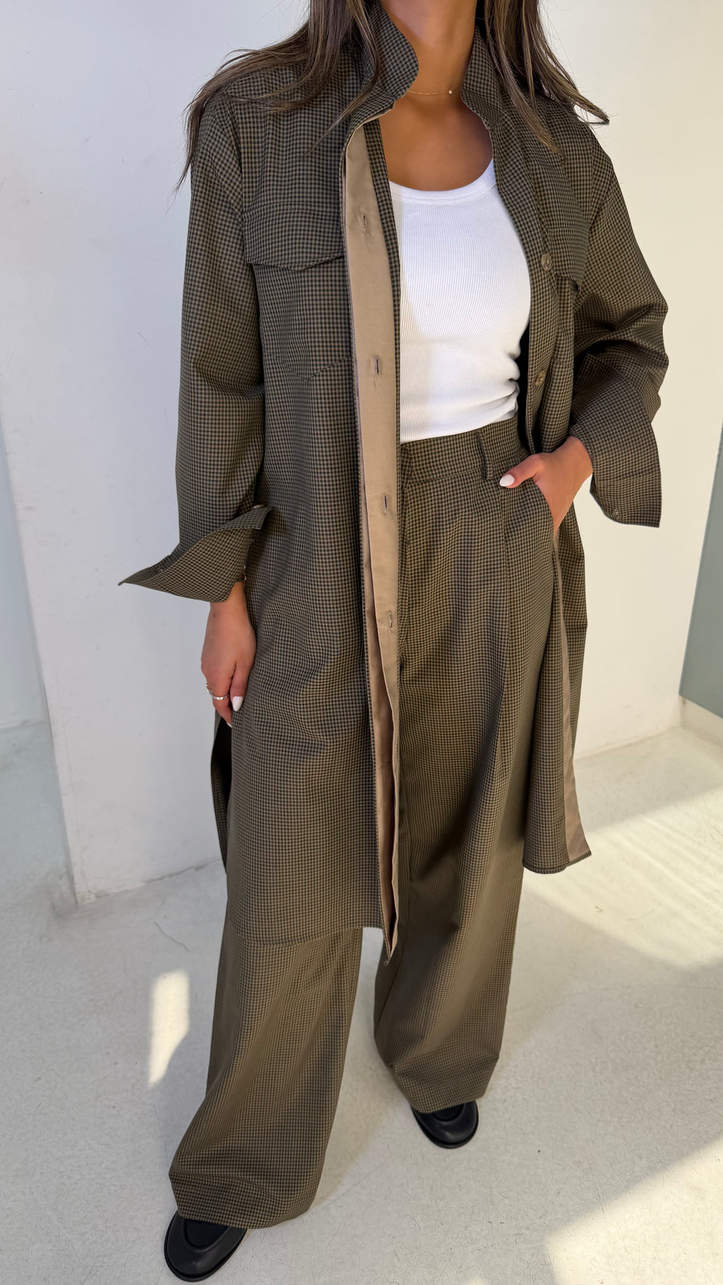 Khaki Plaid Set