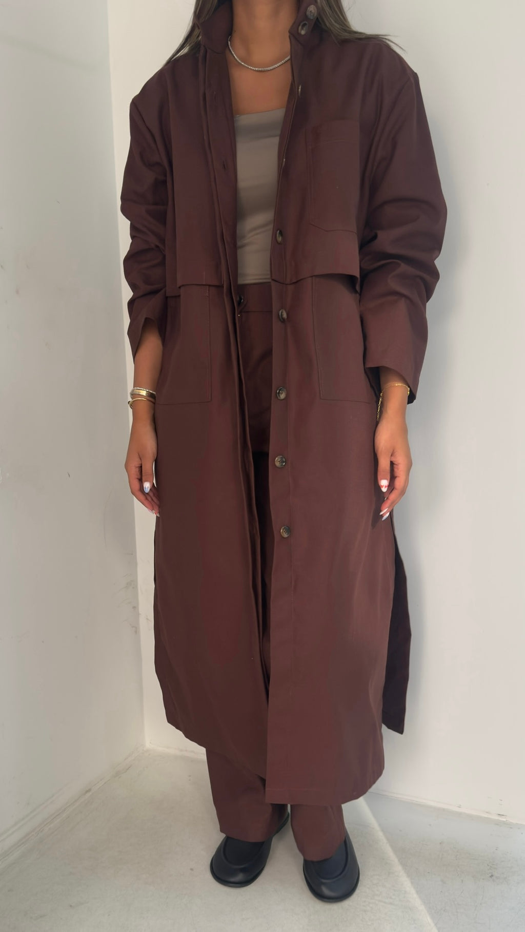 Maroon Trench Set