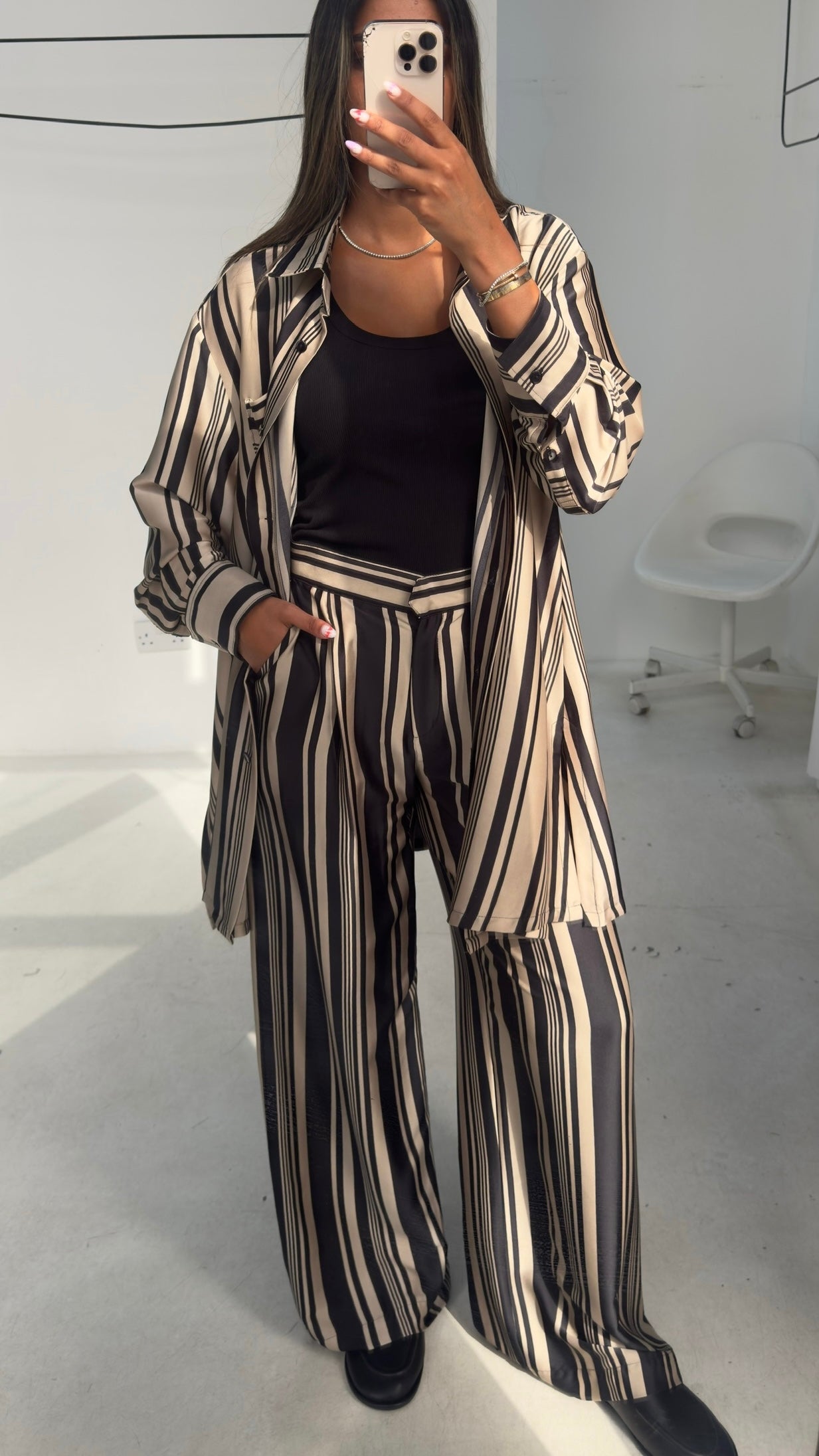 Striped Silk Set