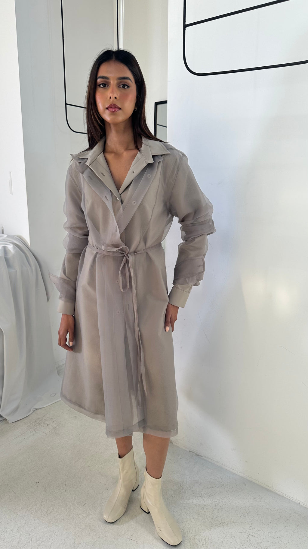 Grey Double Layered Dress