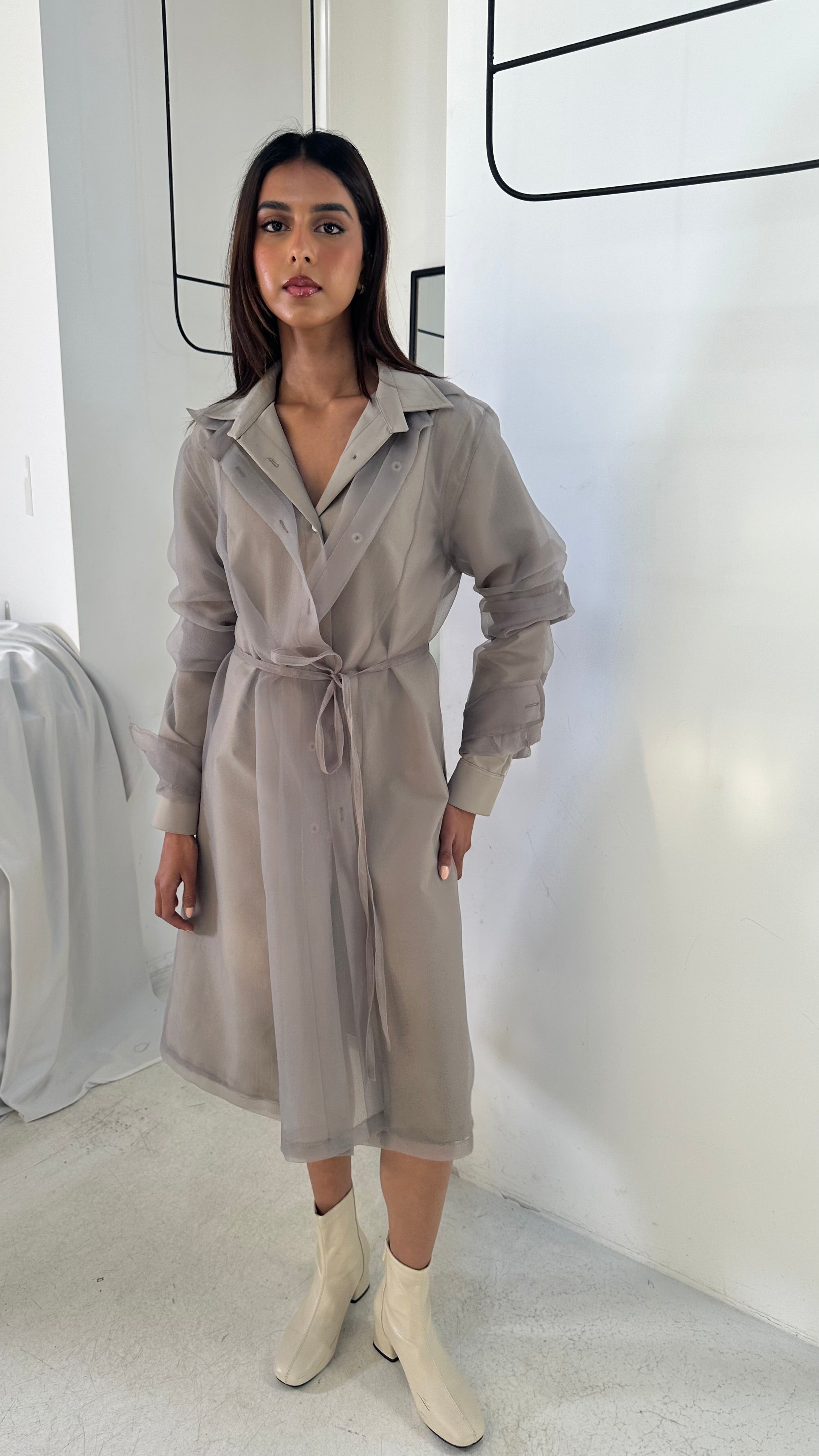 Grey Double Layered Dress