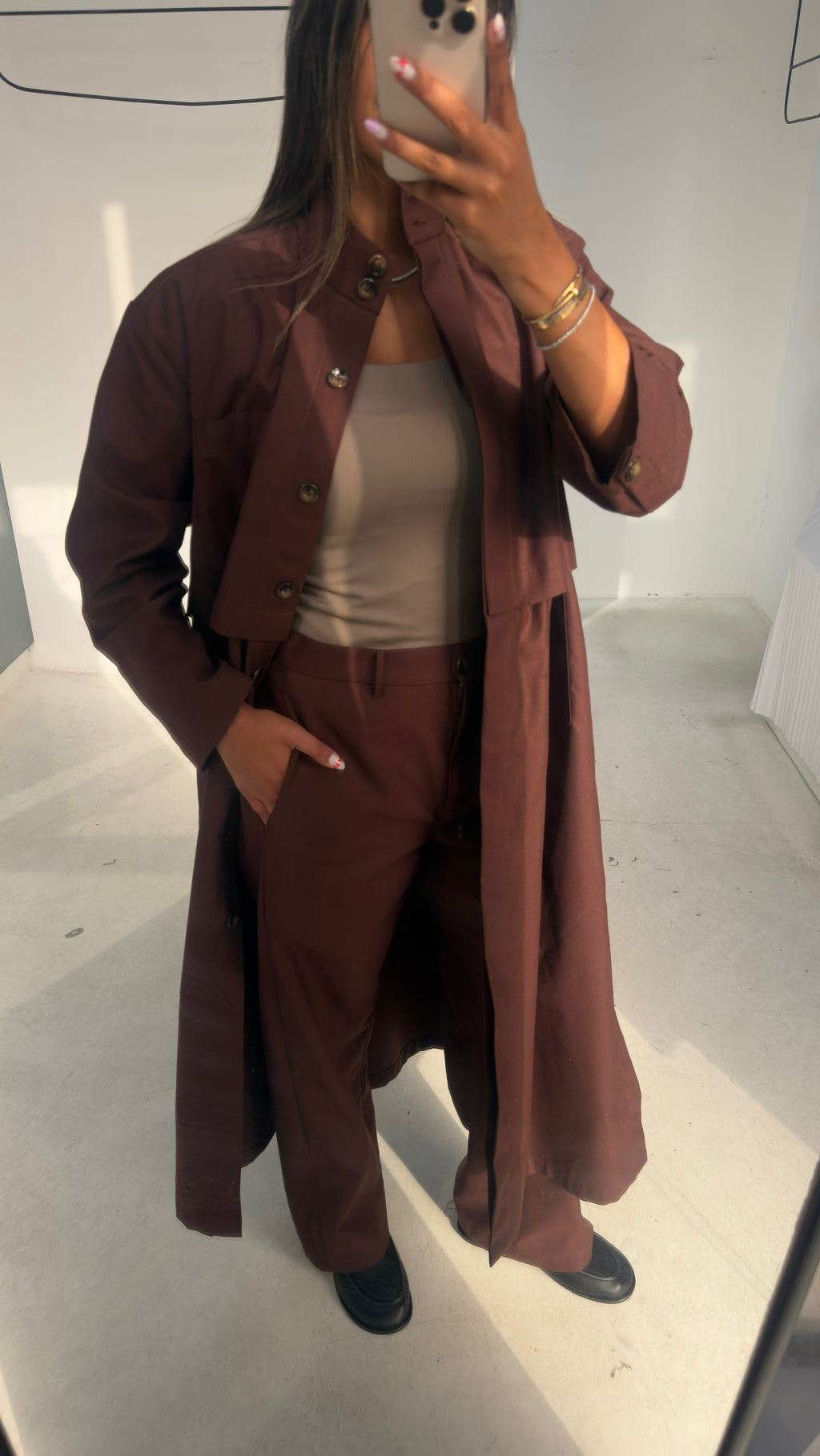 Maroon Trench Set