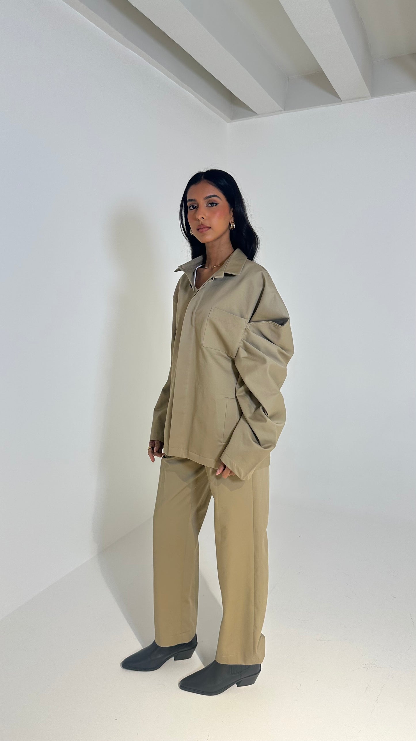 Asymmetrical Beige Set