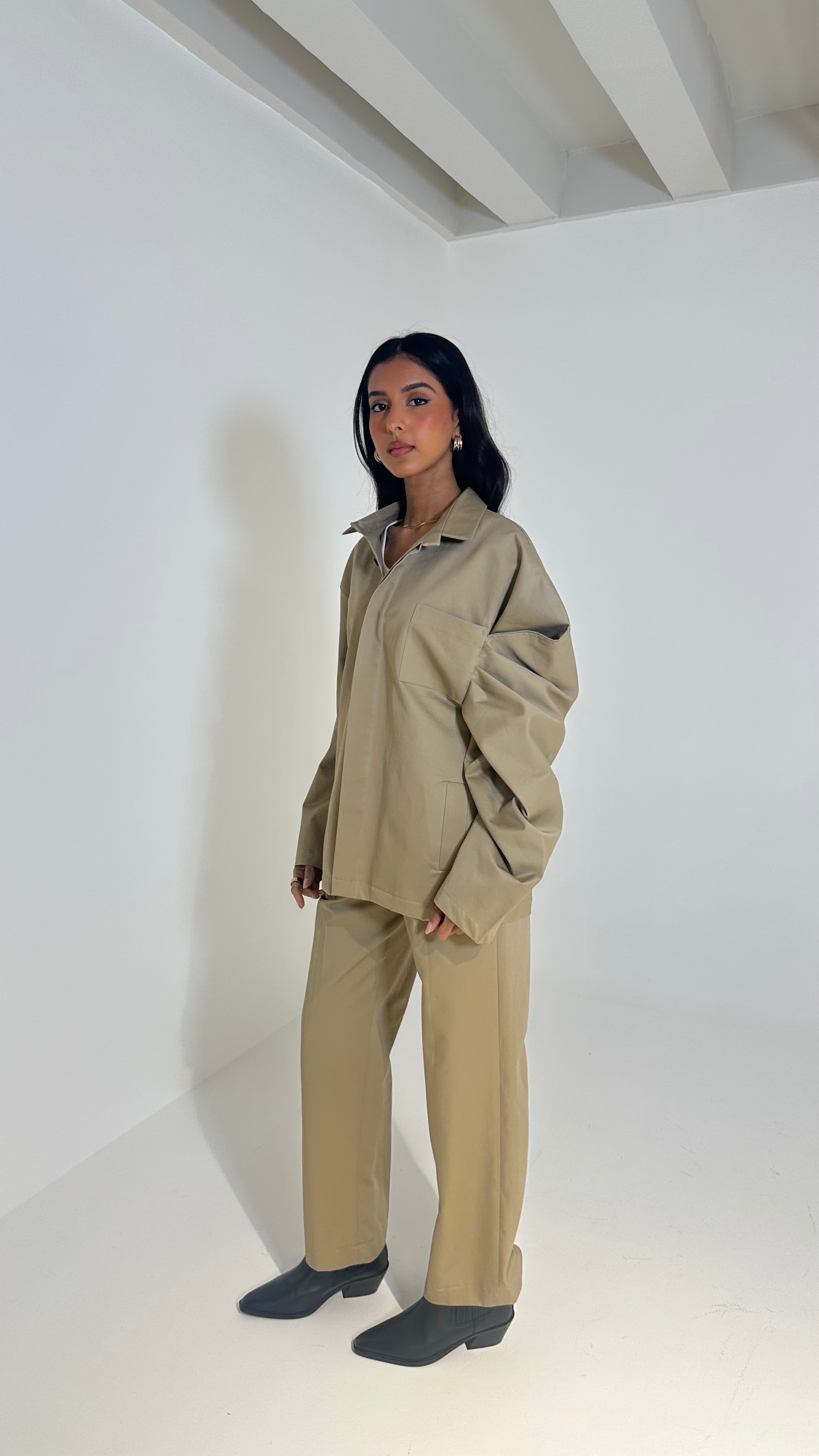 Asymmetrical Beige Set