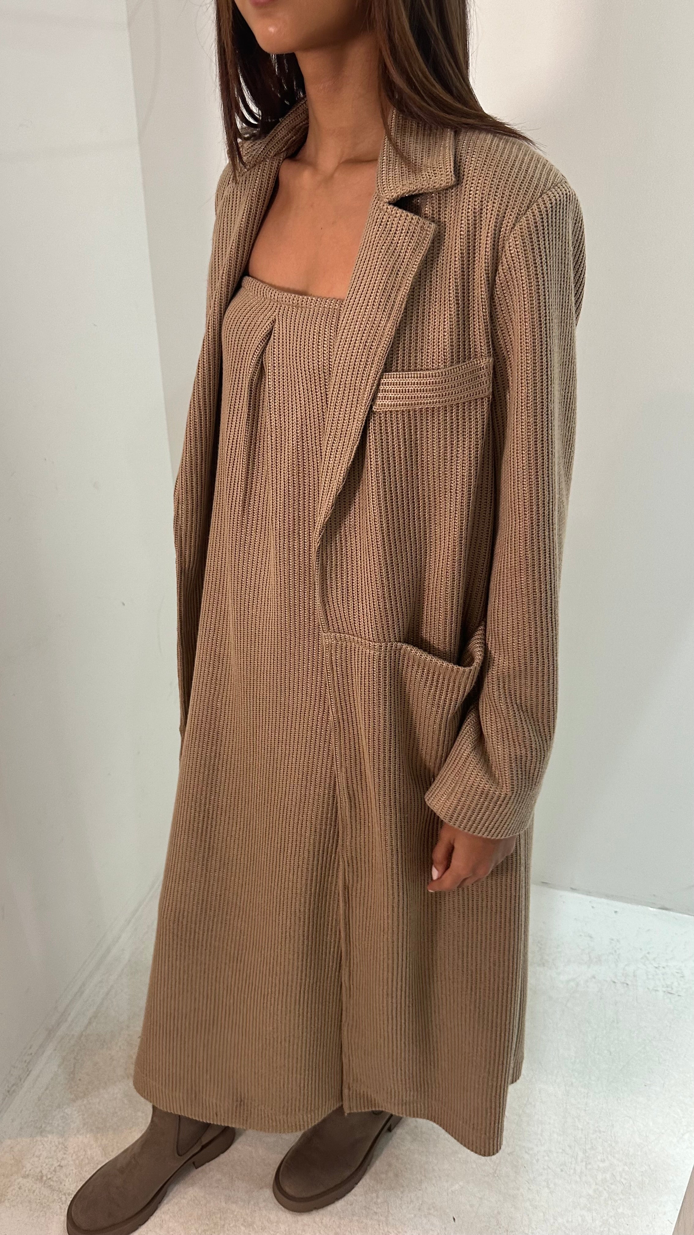 Knitted Dress & Blazer Jacket Set